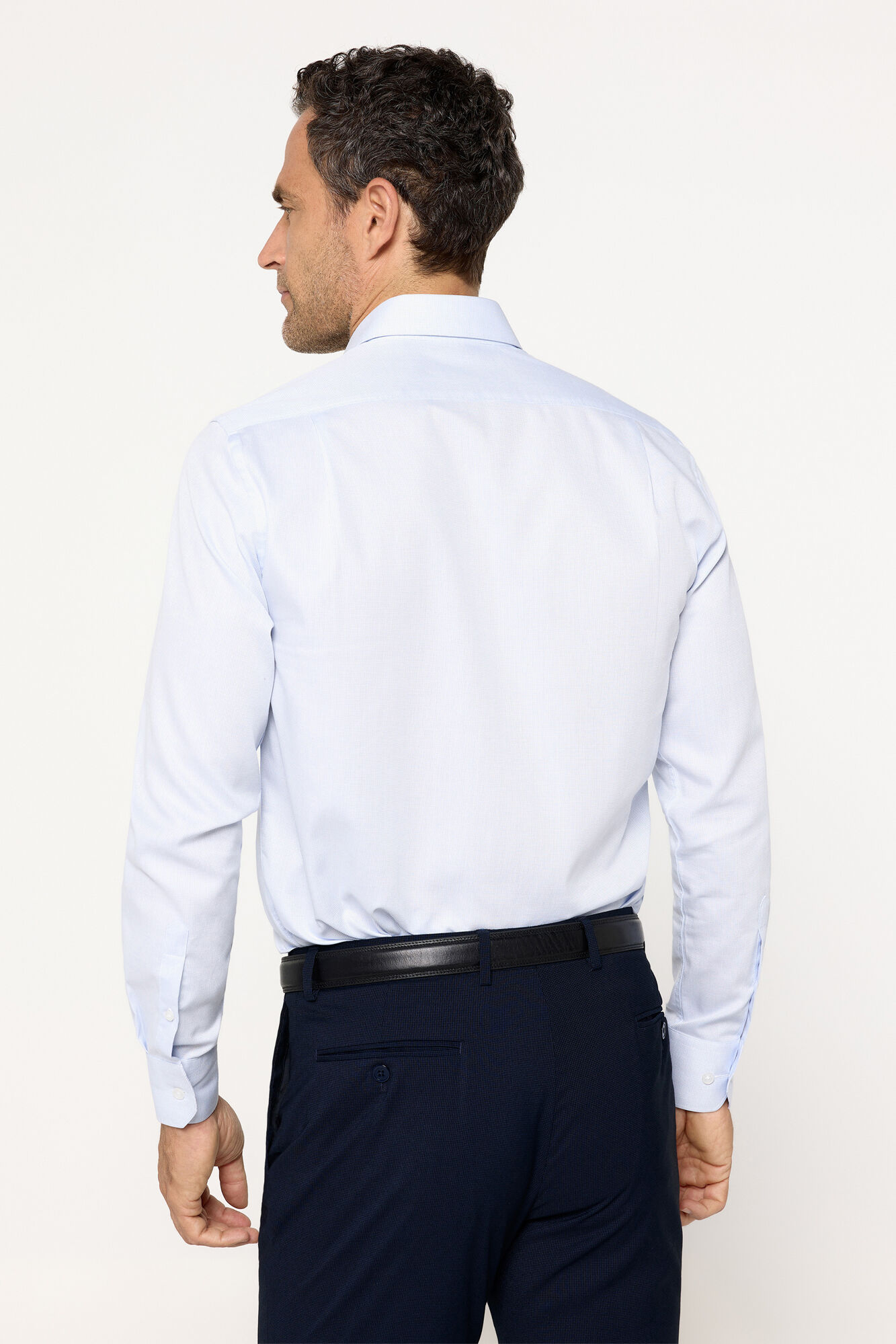 Pedro del Hierro Camisa Microestructura Vestir Azul
