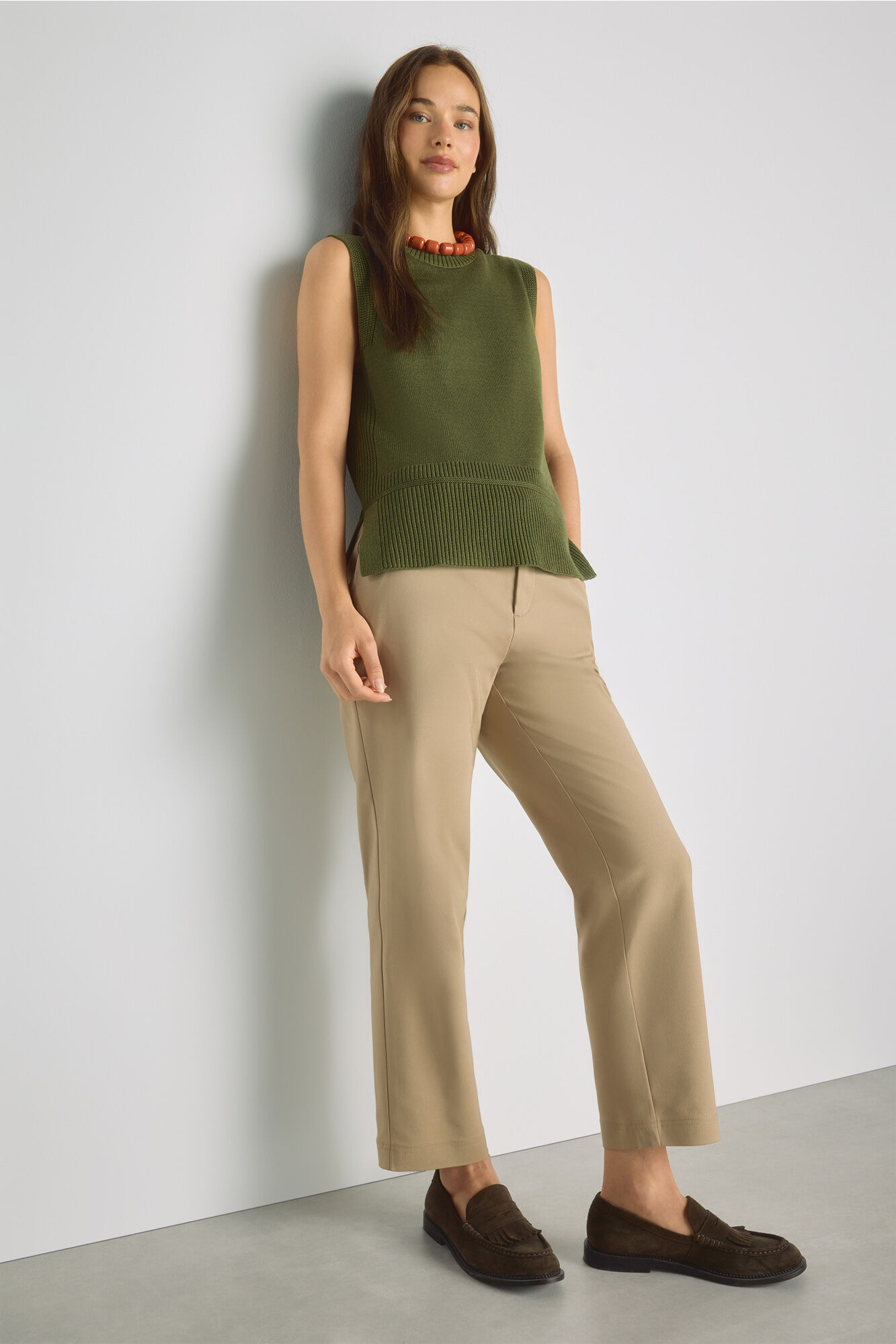 Milano Chaleco cuello redondo Verde