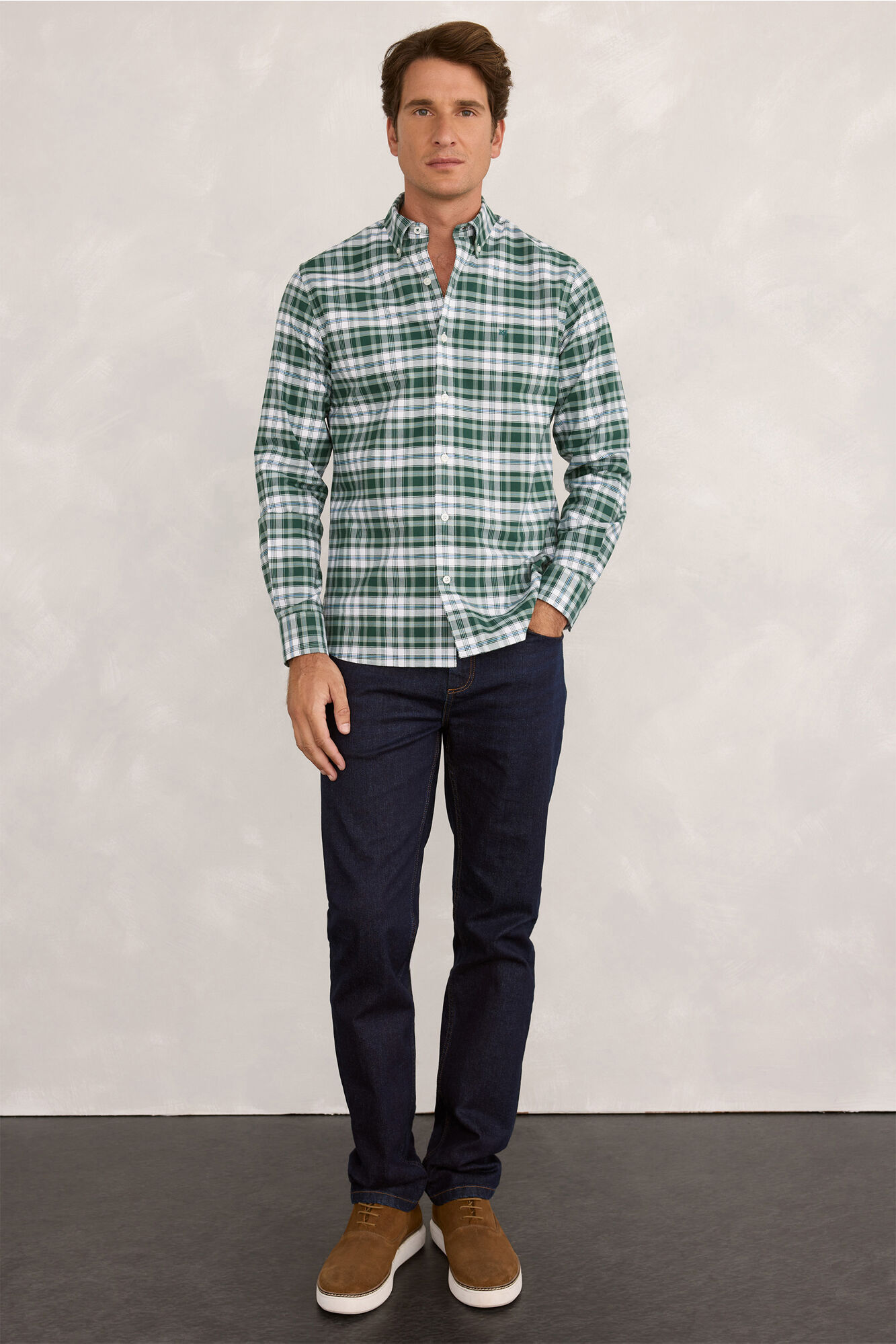 Pedro del Hierro Camisa deportiva a cuadros Botella