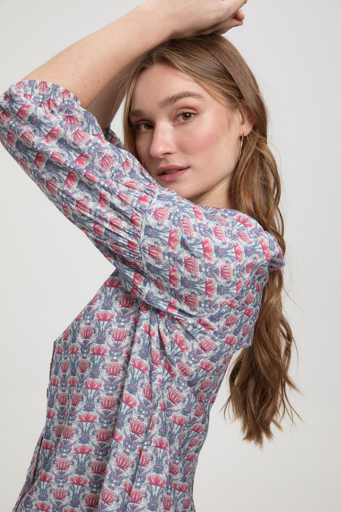 Milano Blusa fluida estampada natural