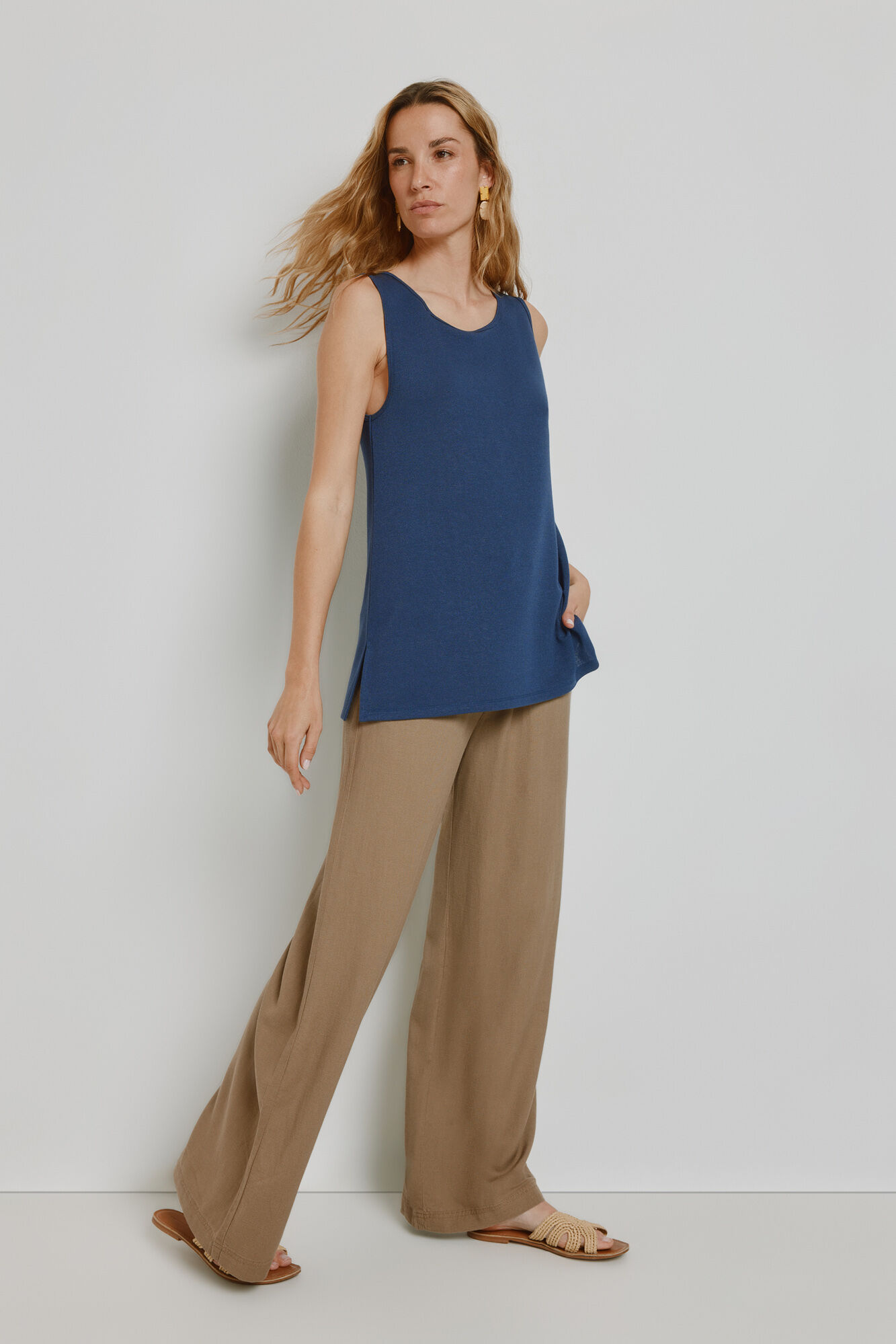 Milano Top cuello redondo Navy