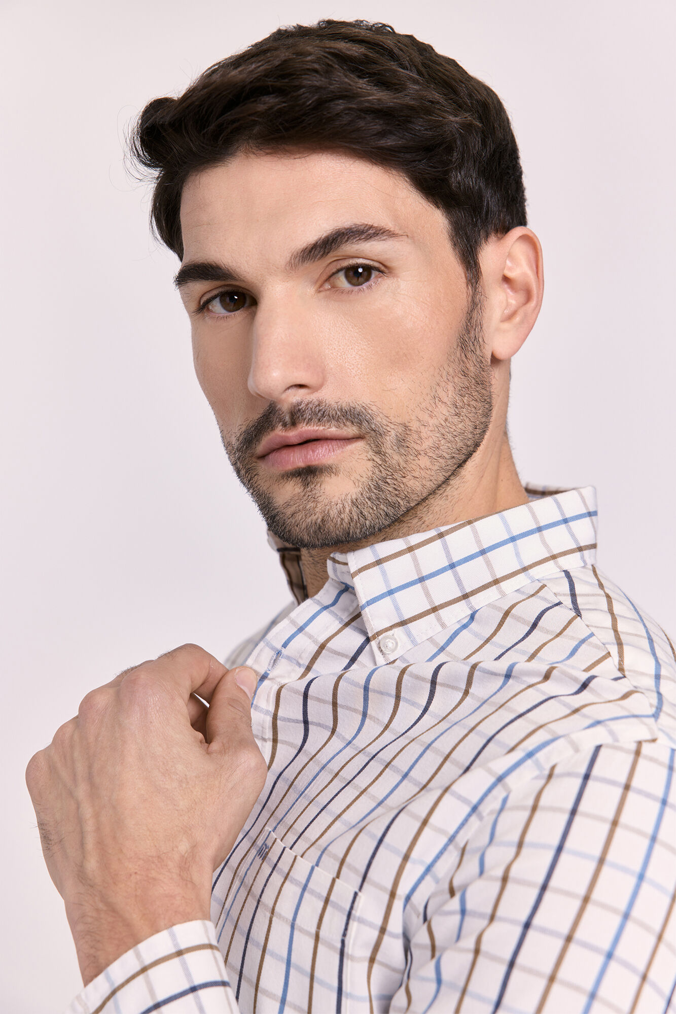 Milano Camisa manga larga a cuadros Navy