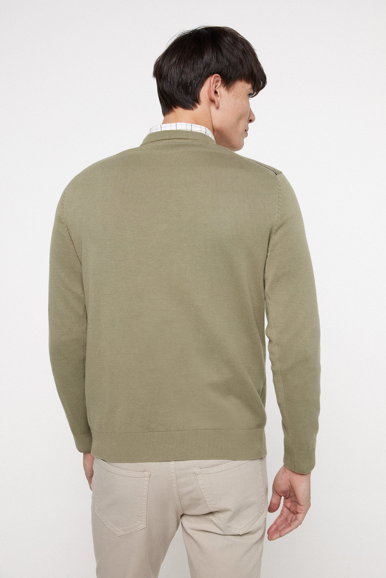 Pedro del Hierro Jersey Logo Jacquard Kaki Claro