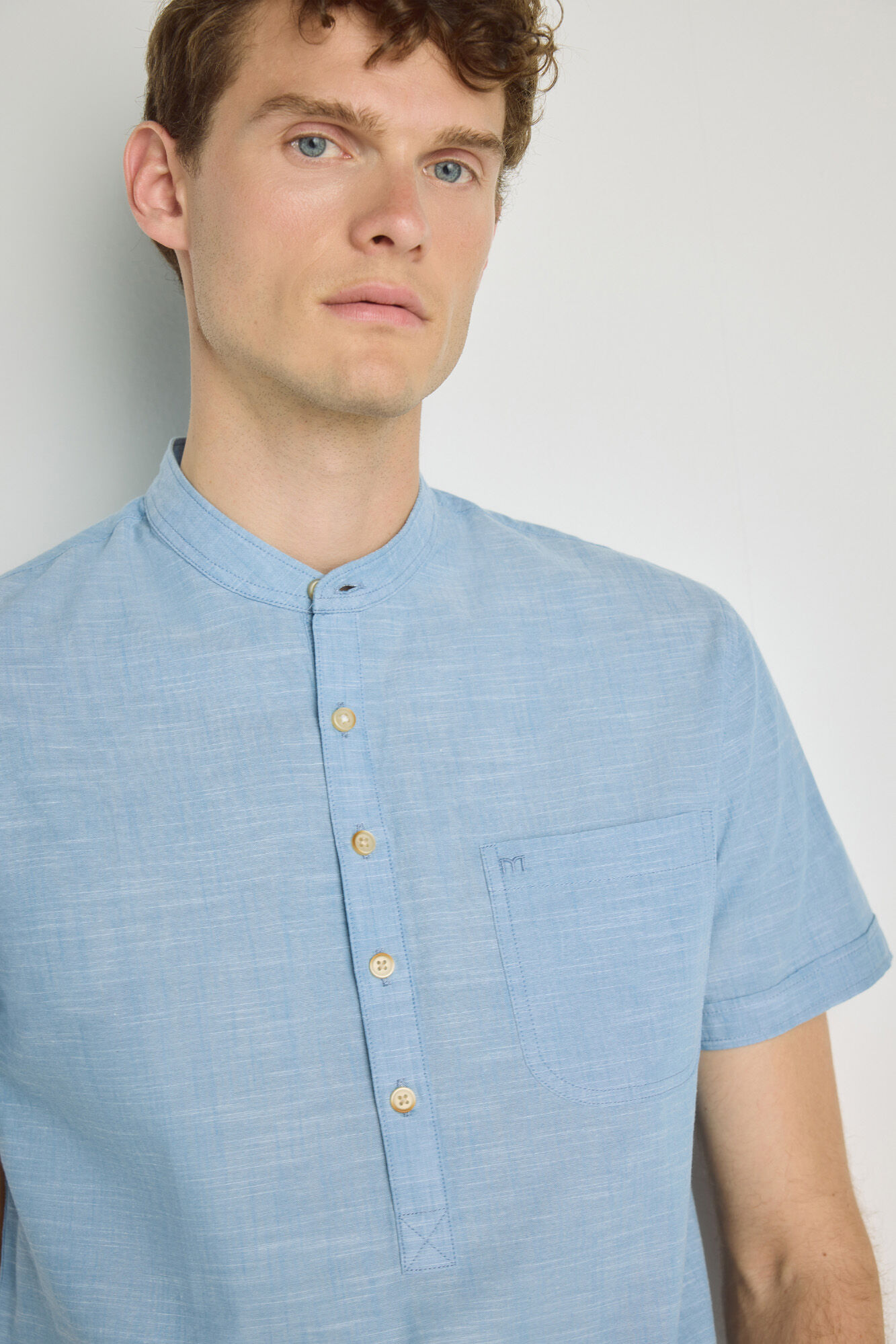 Milano Camisa cuello mao manga corta