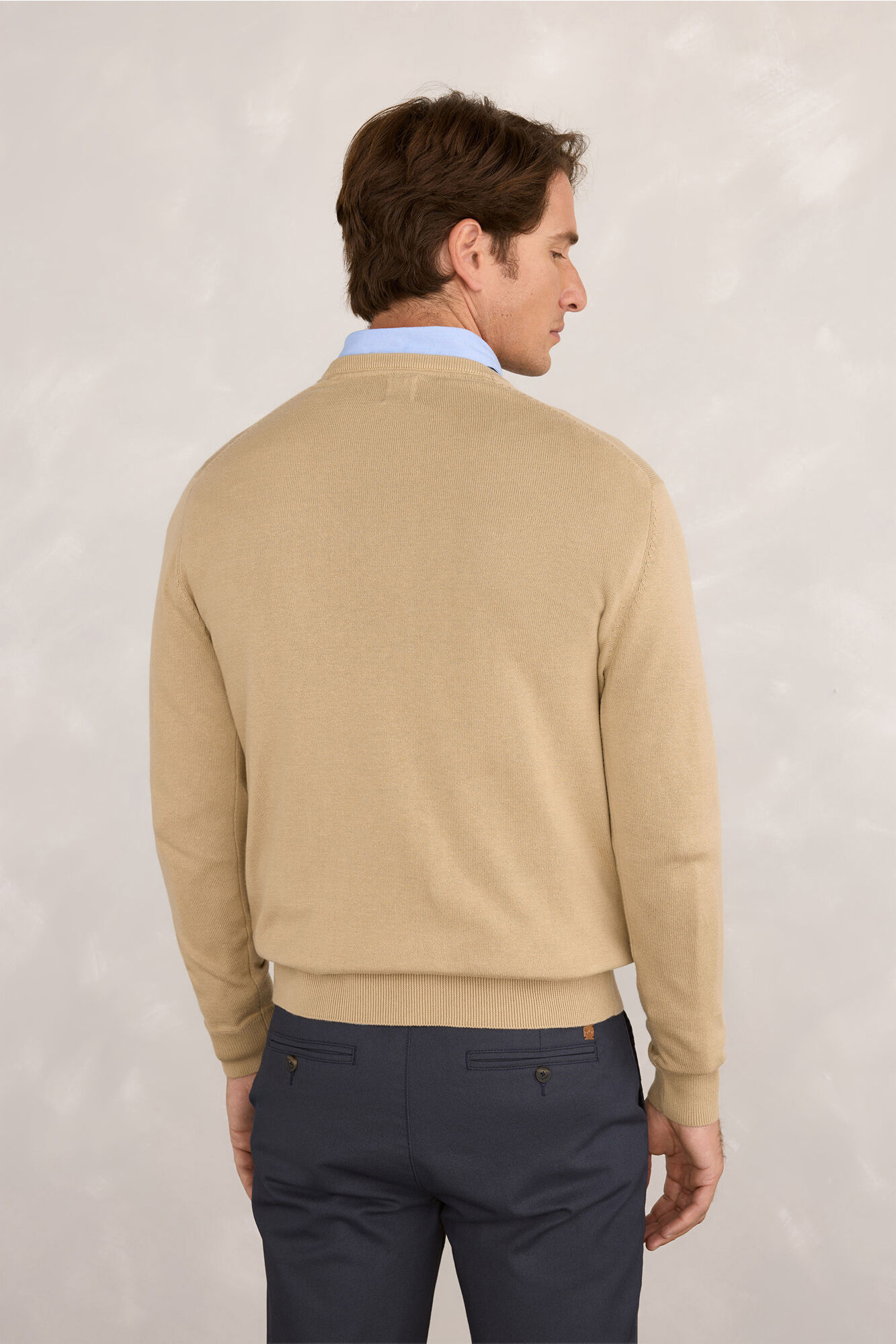 Milano Jersey b&aacute;sico en pico Beige