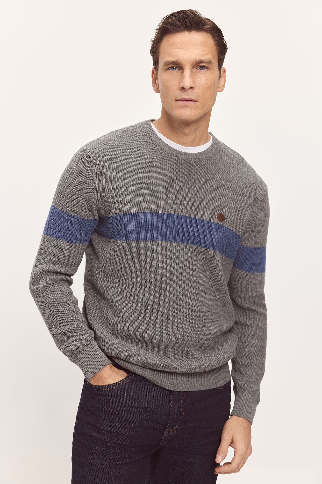 Springfield Jersey b&aacute;sico cuello caja SPF Gris