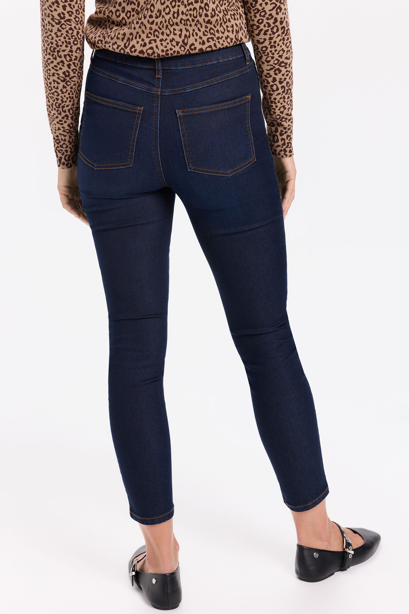 Milano Jeans ajustados de tiro medio Navy