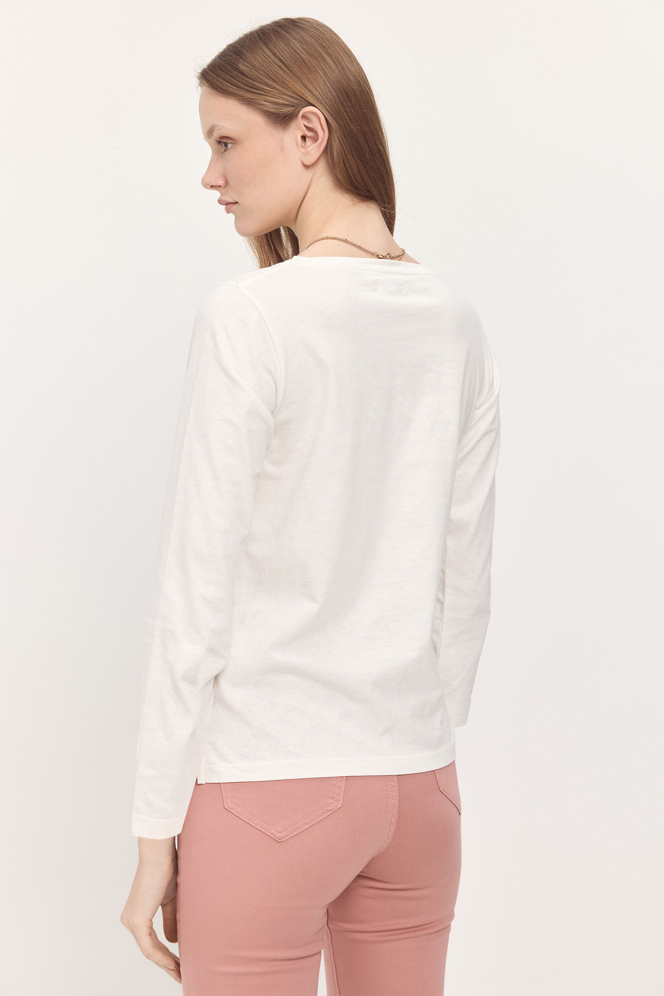 Milano Camiseta manga francesa estampado en frontal Blanco