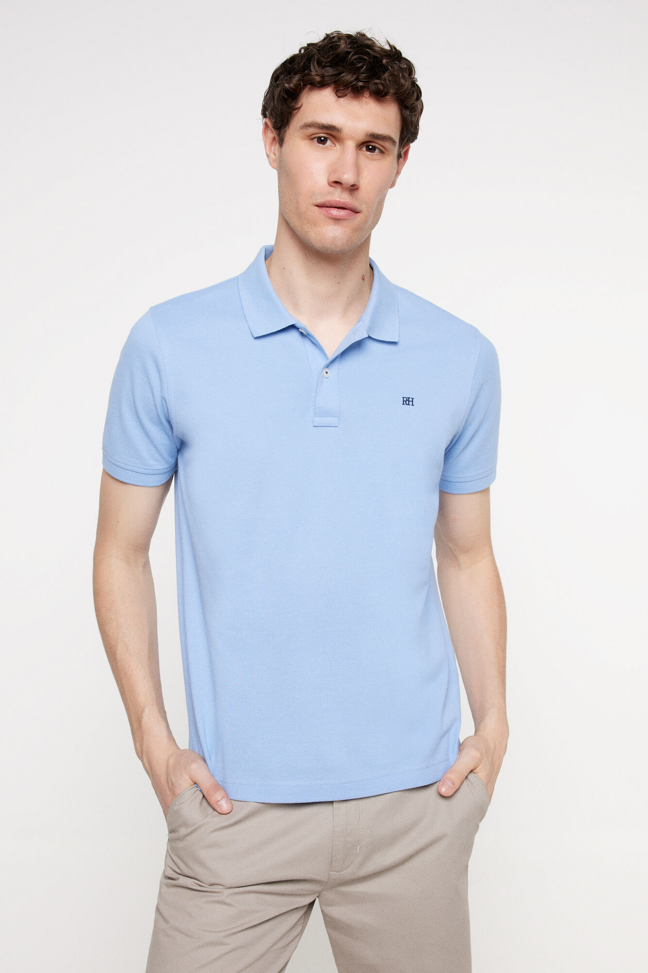 Pedro del Hierro Polo pique manga corta con logo en pecho