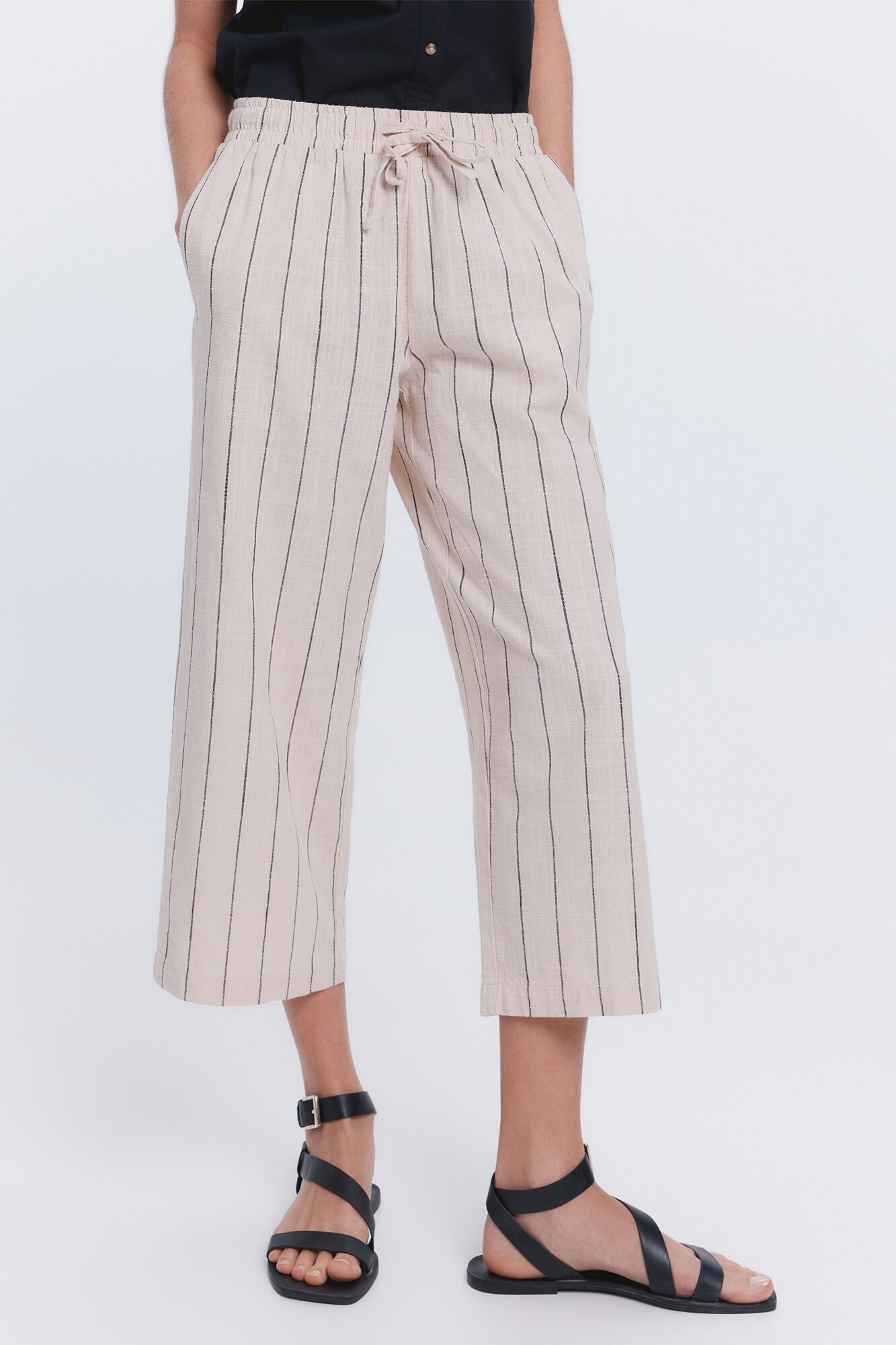 Milano Pantal&oacute;n tobillero lino Tostado