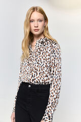 Milano Camisa estampada con satinado Beige/Claro