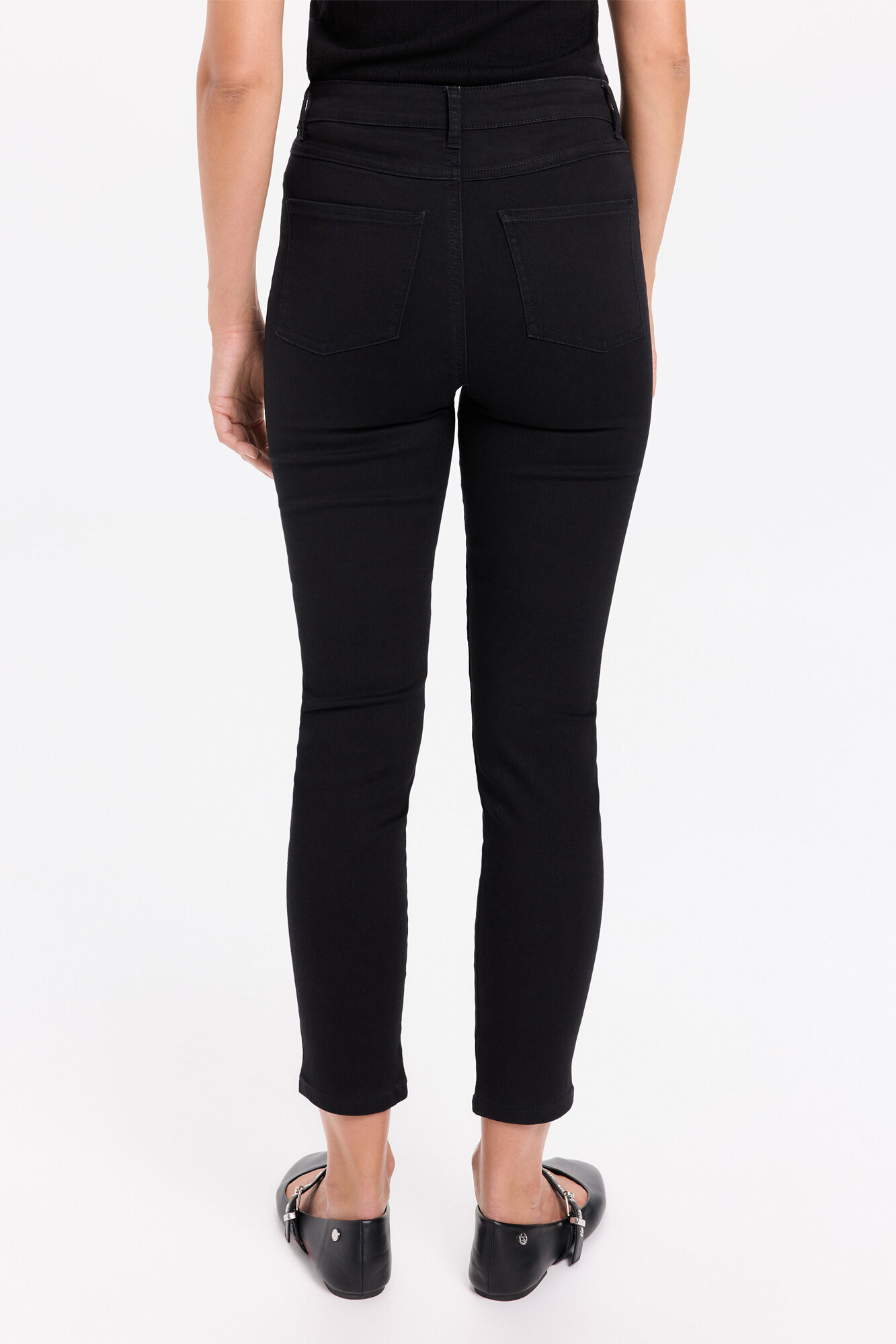Milano Jeans ajustados de tiro medio Negro