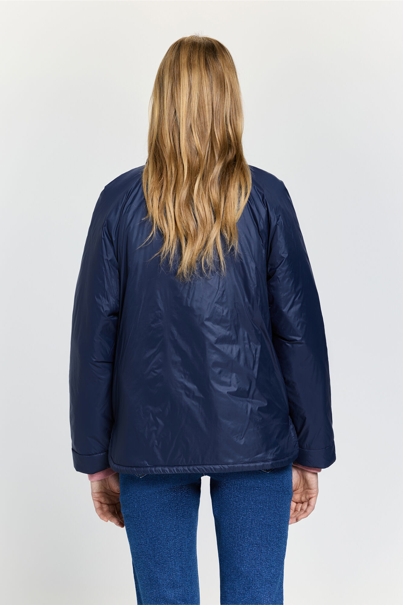 Milano Acolchado chamarra con cuello Navy