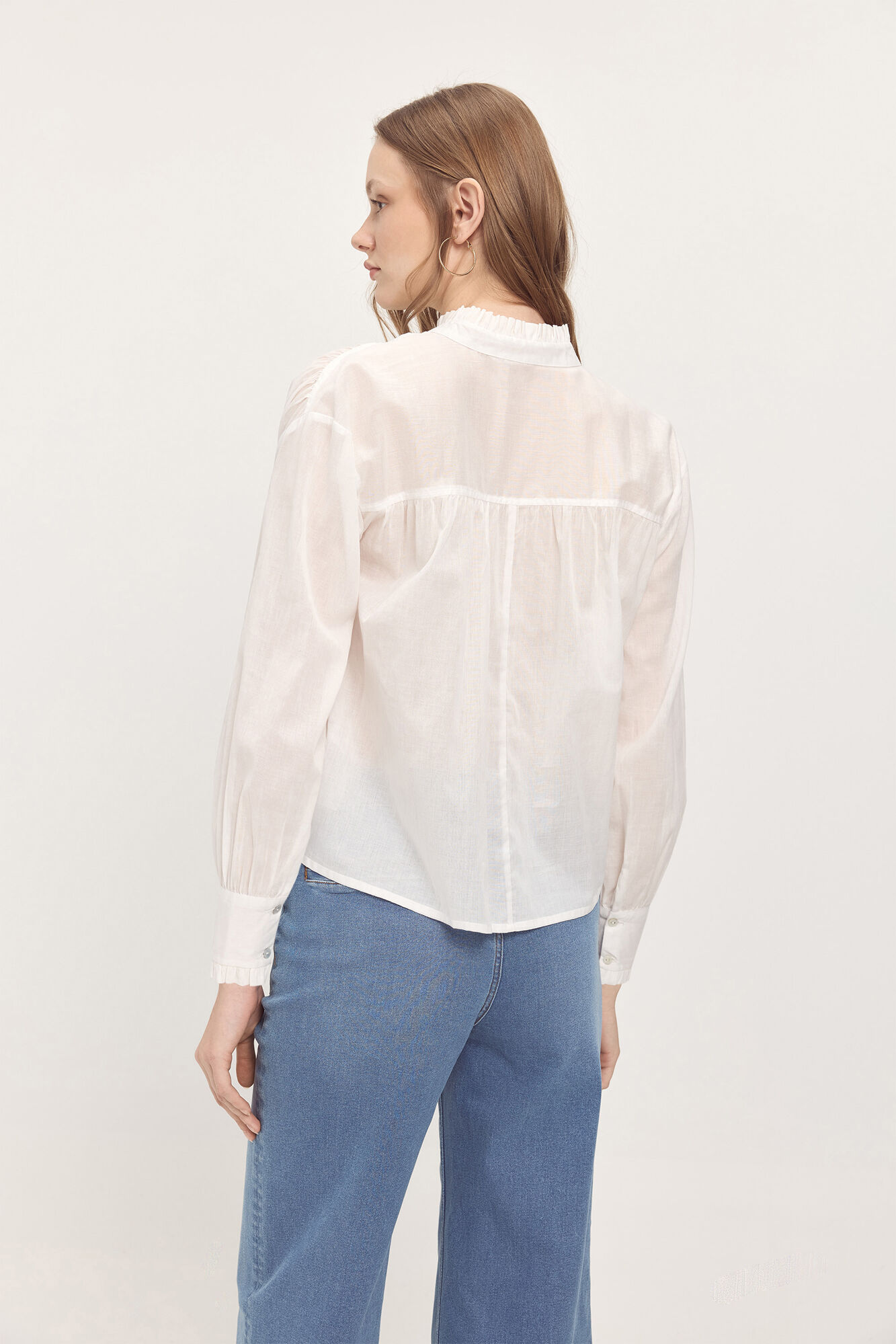 Milano Blusa voile volante Blanco