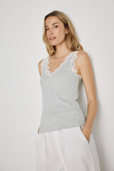 Milano Top escote pico Gris Claro