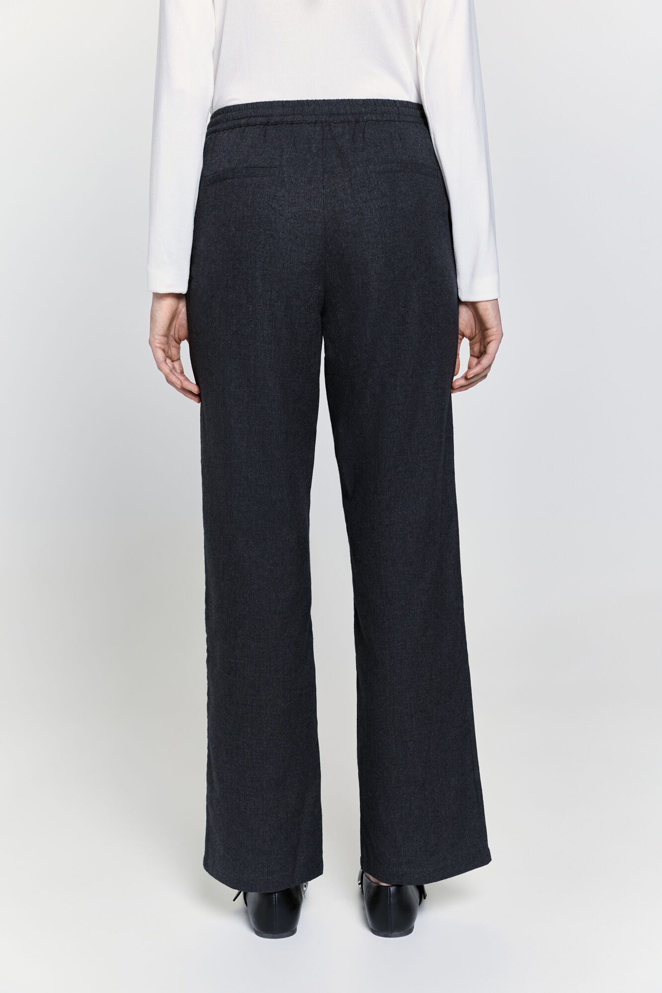 Milano Pantal&oacute;n de franela Negro