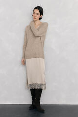 Pedro del Hierro Vestido de punto lencero Beige