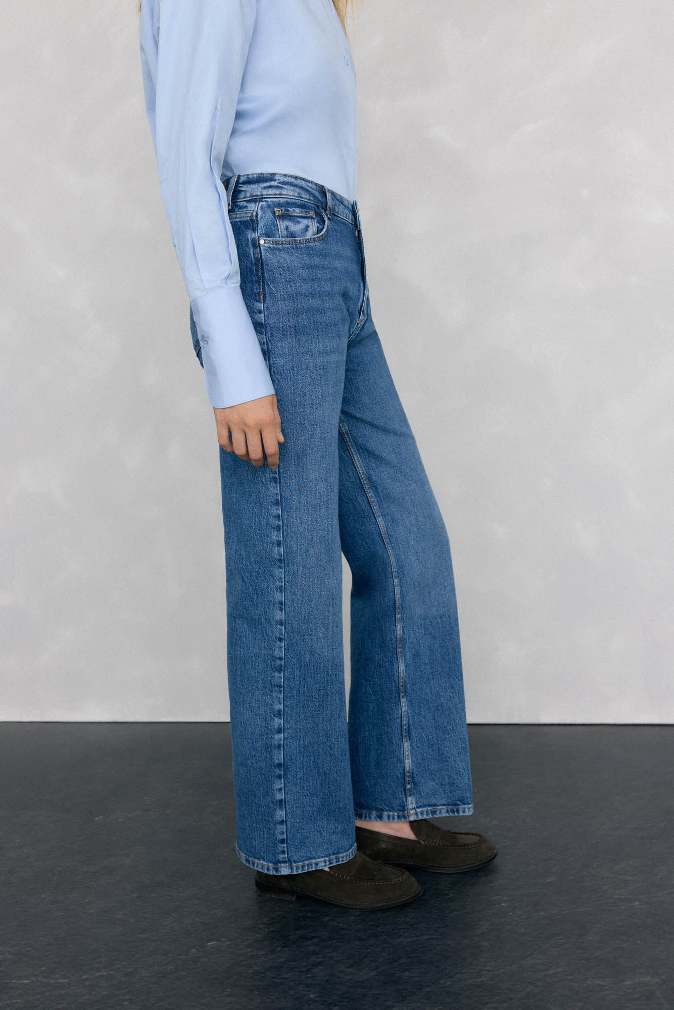 Pedro del Hierro Jeans wide leg b&aacute;sicos Azul