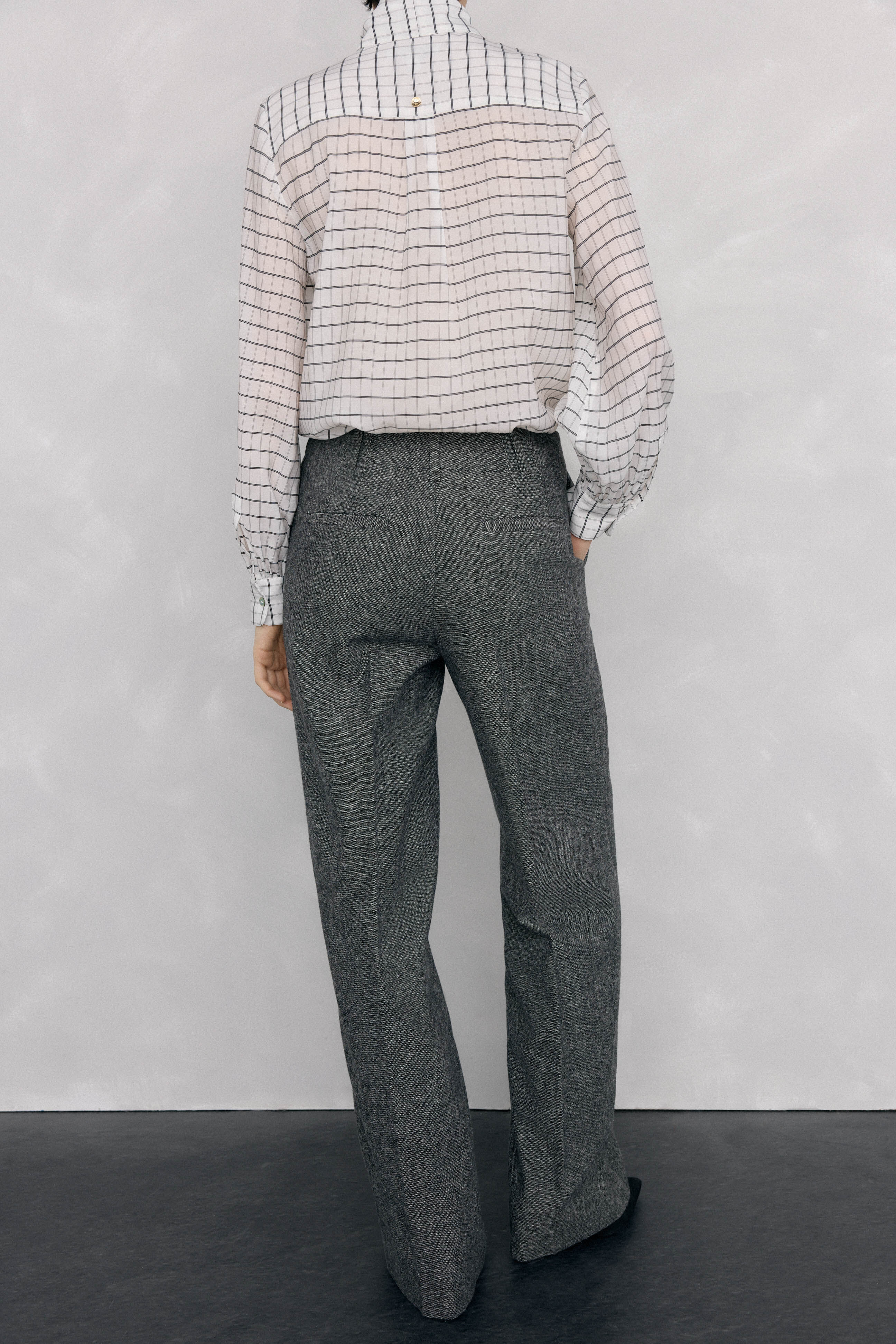 Pedro del Hierro Pantal&oacute;n recto de cheviot Gris