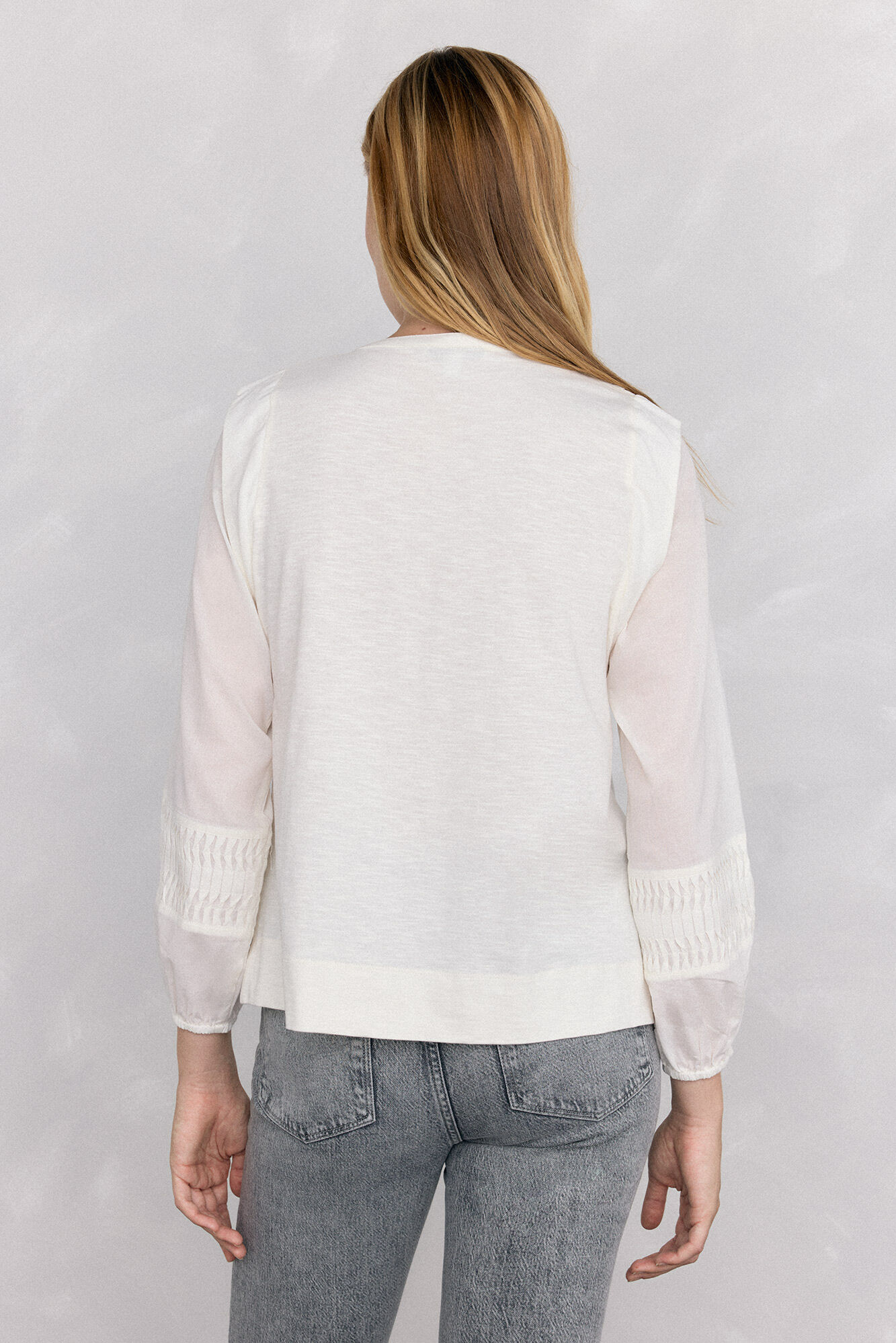 Pedro del Hierro Blusa rom&aacute;ntica Crudo