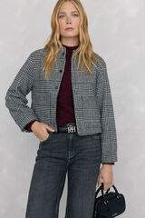 Pedro del Hierro Chamarra bomber a cuadros Gris