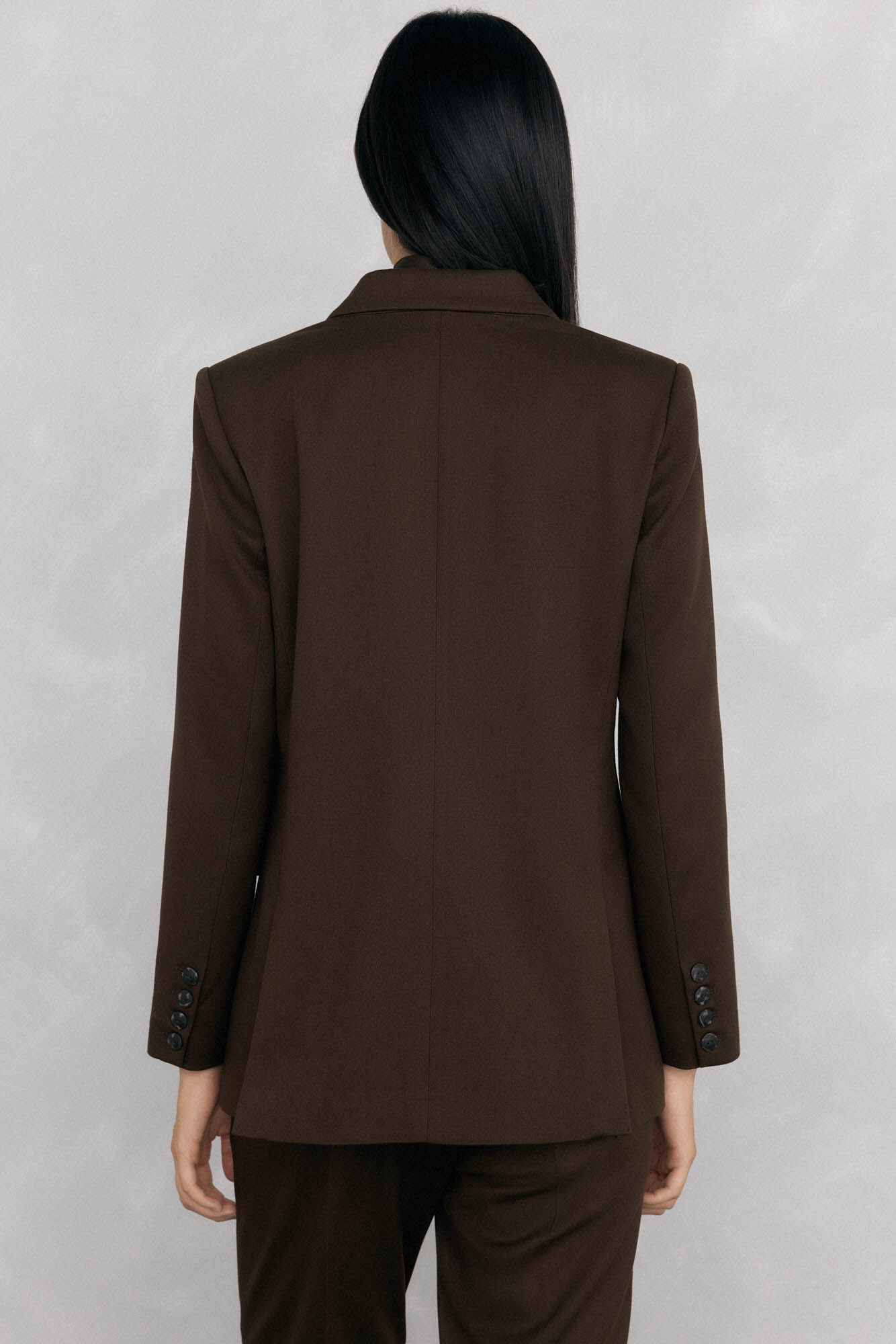 Pedro del Hierro Blazer de doble botonadura chocolate Marr&oacute;n