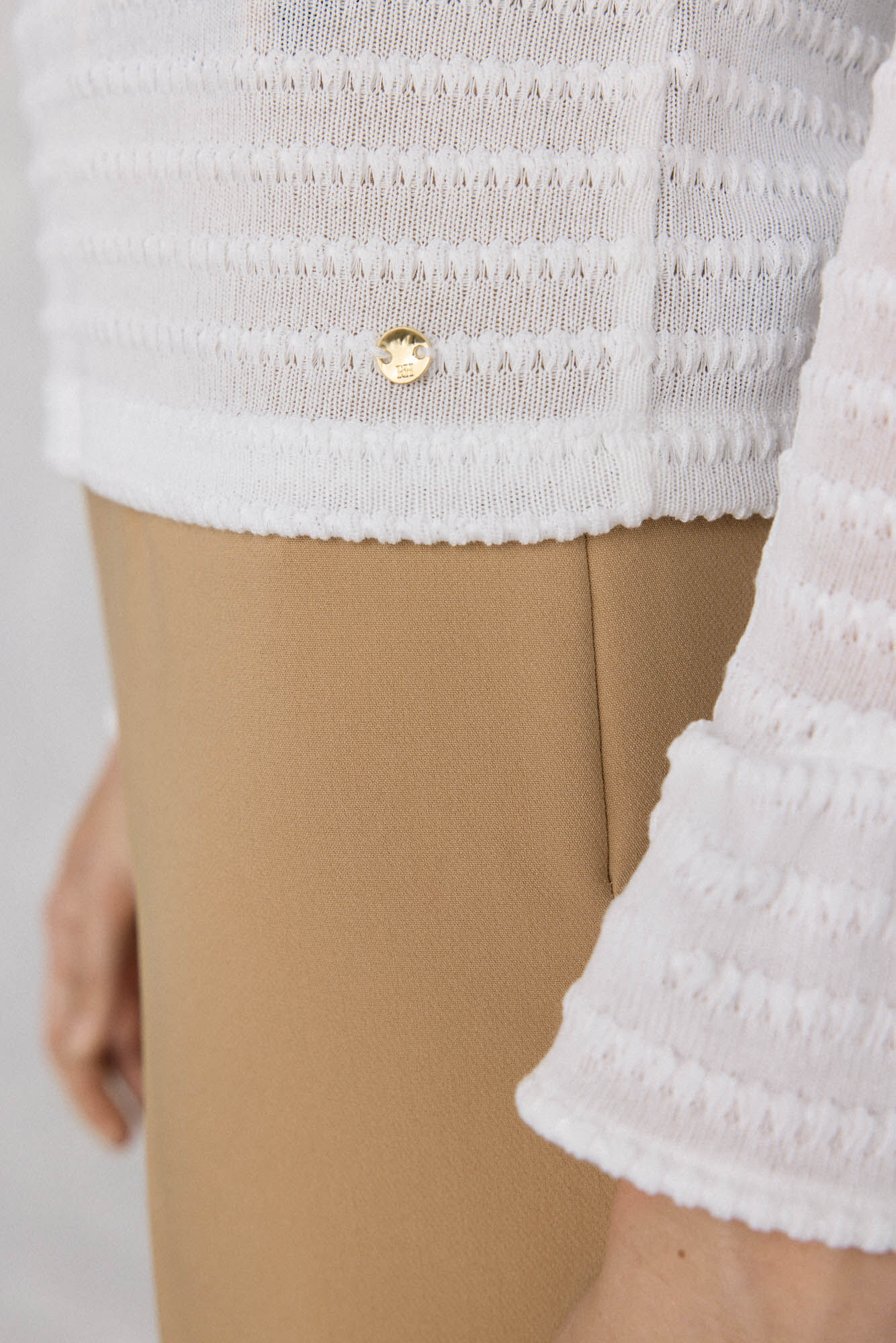 Pedro del Hierro Playera fruncida de estructura Blanco