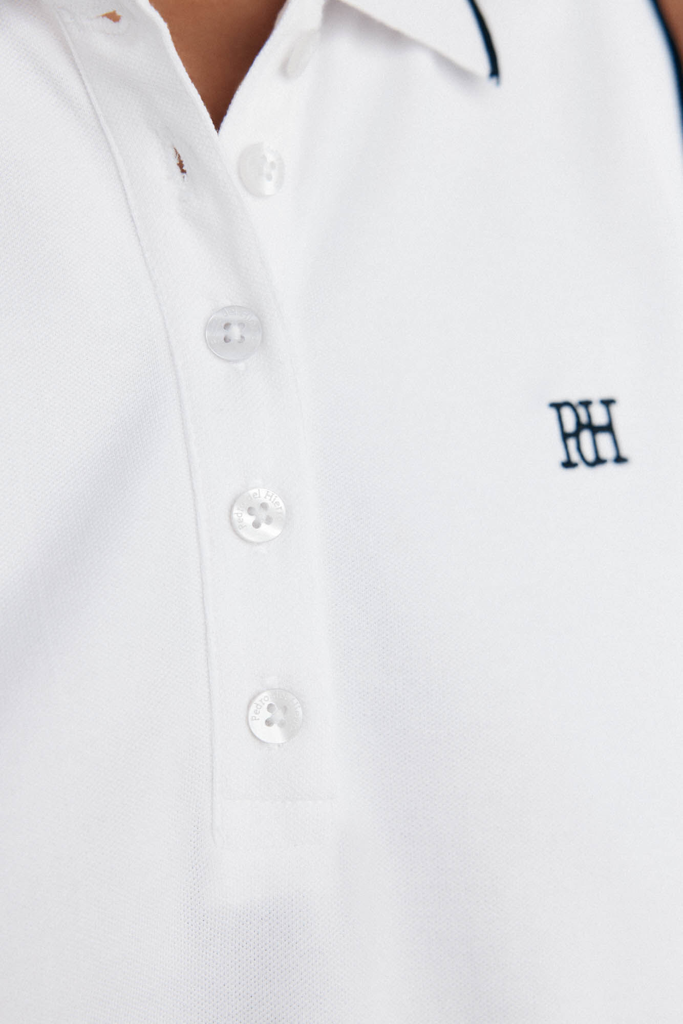 Pedro del Hierro Polo sin mangas contrastes Blanco