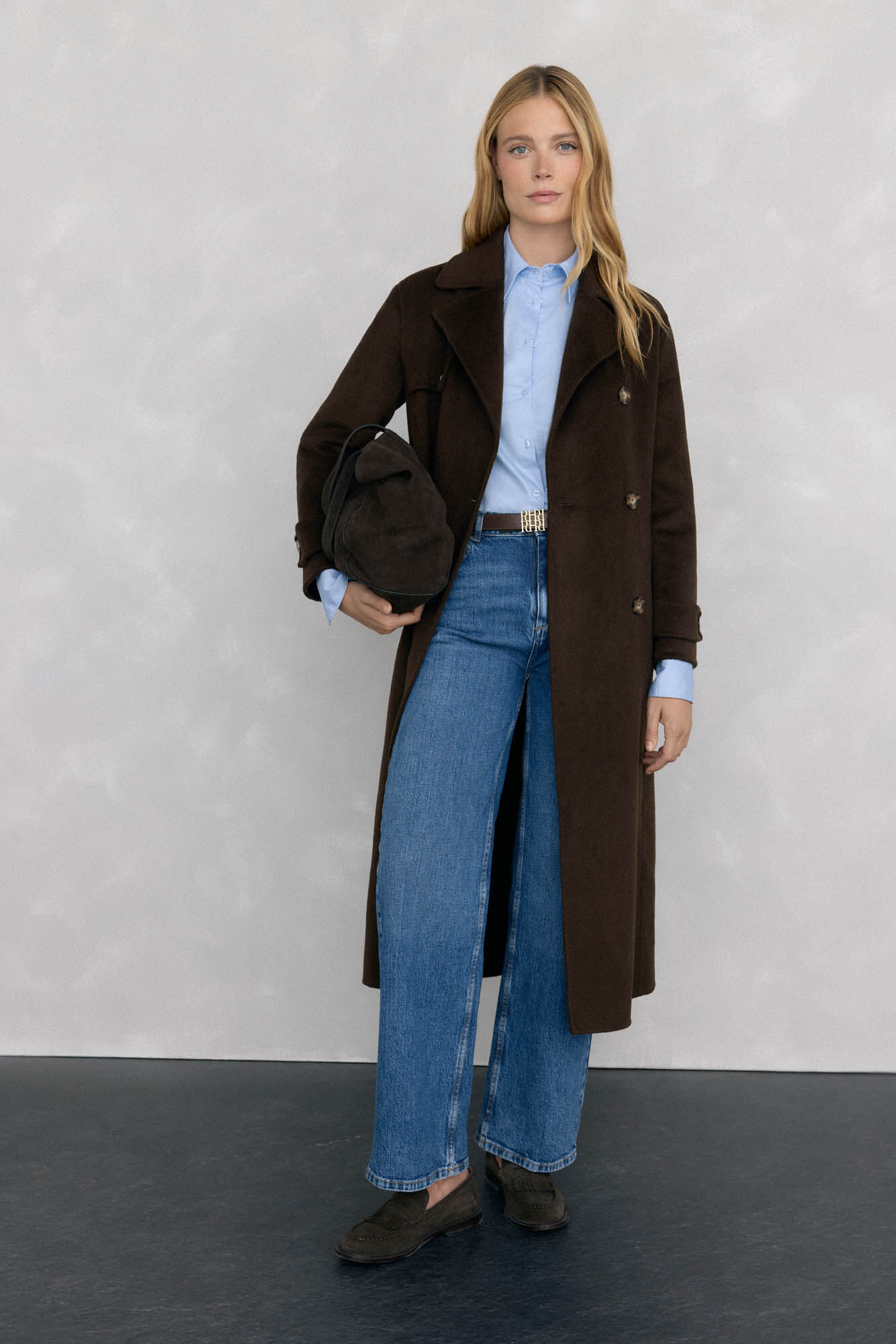 Pedro del Hierro Jeans wide leg b&aacute;sicos Azul