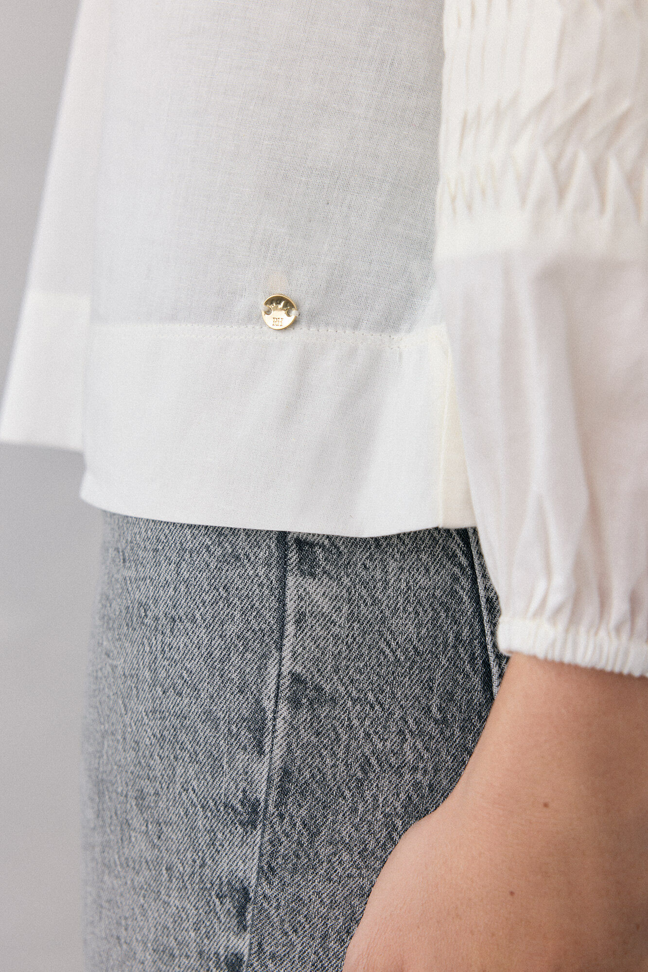 Pedro del Hierro Blusa rom&aacute;ntica Crudo