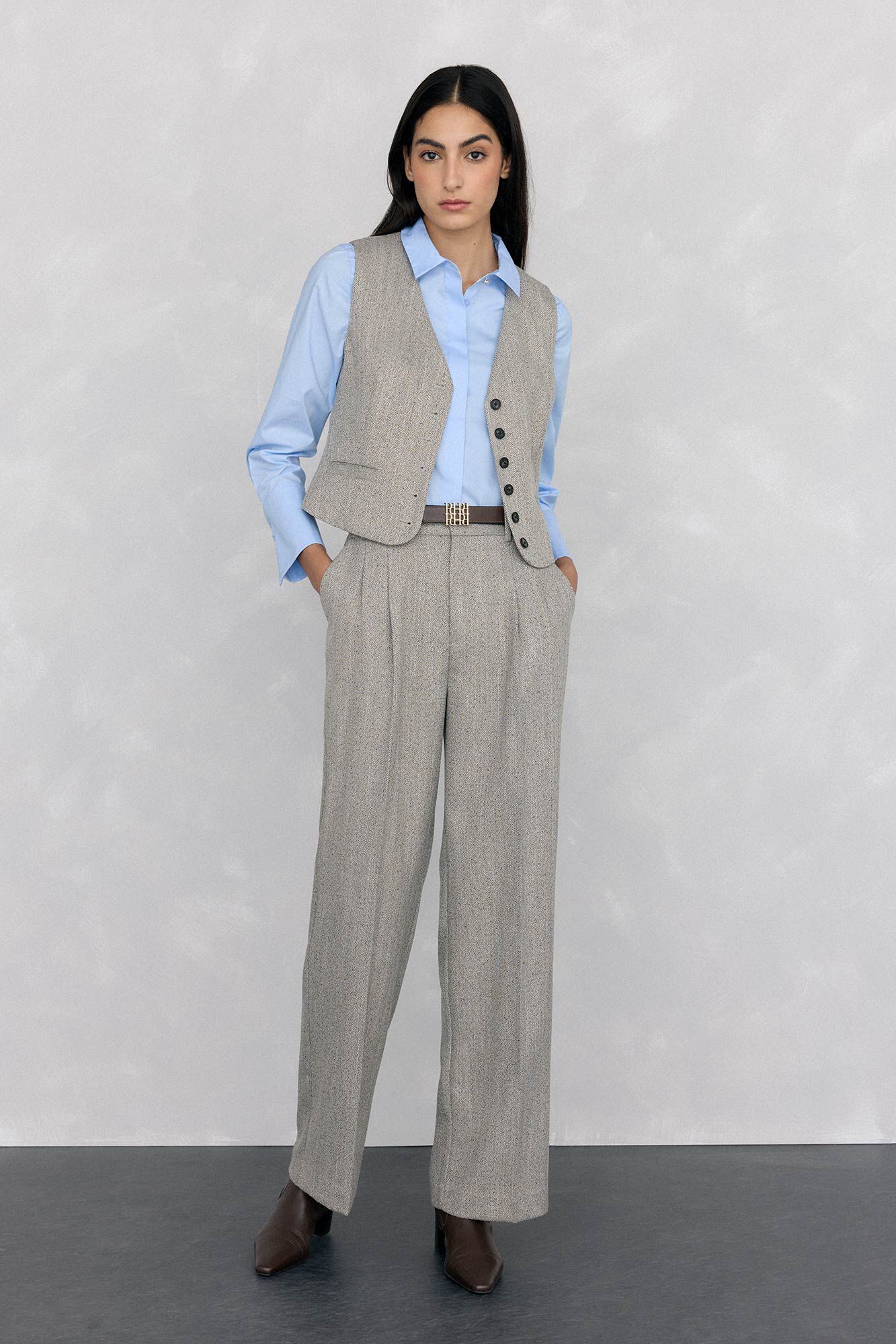Pedro del Hierro Pantal&oacute;n recto textura espiga