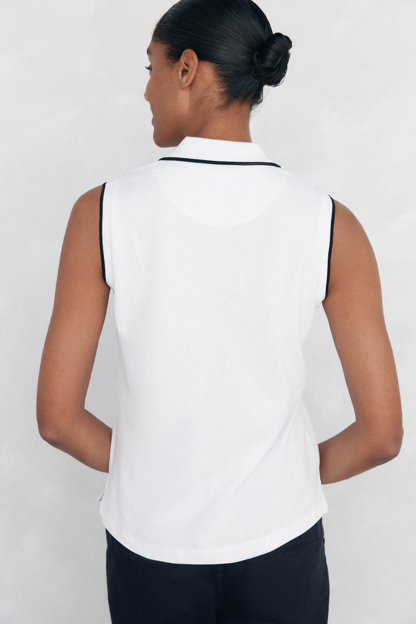 Pedro del Hierro Polo sin mangas contrastes Blanco