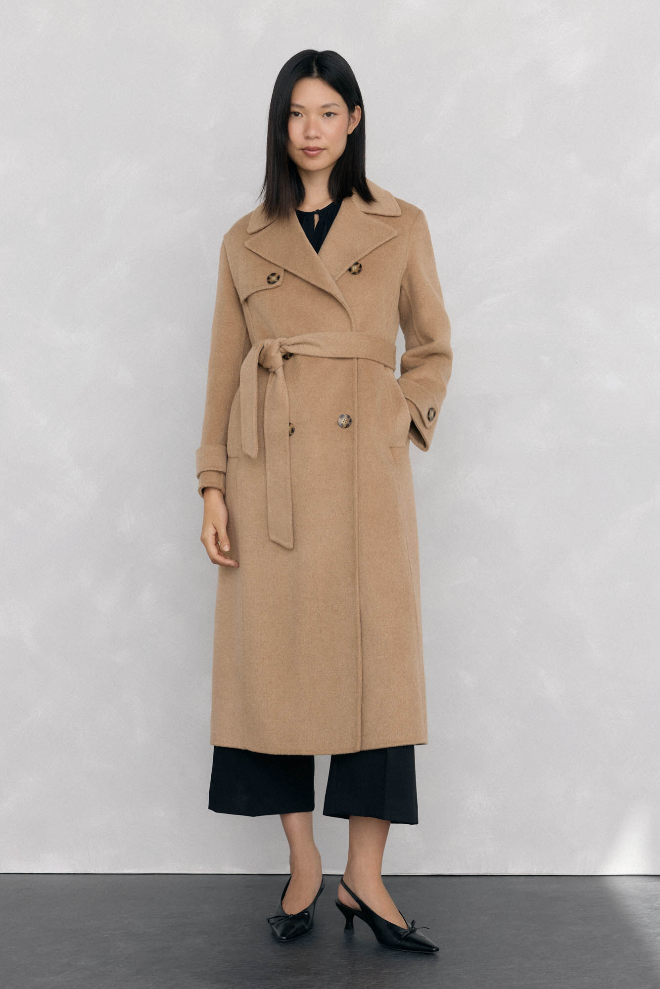 Pedro del Hierro Abrigo largo pa&ntilde;o tipo trench