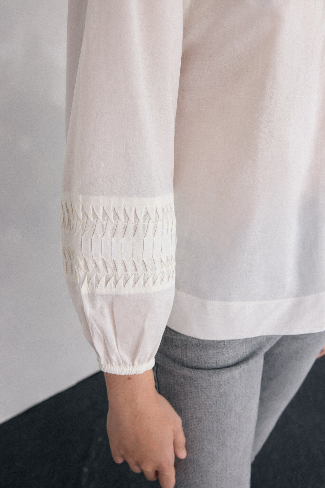 Pedro del Hierro Blusa rom&aacute;ntica Crudo