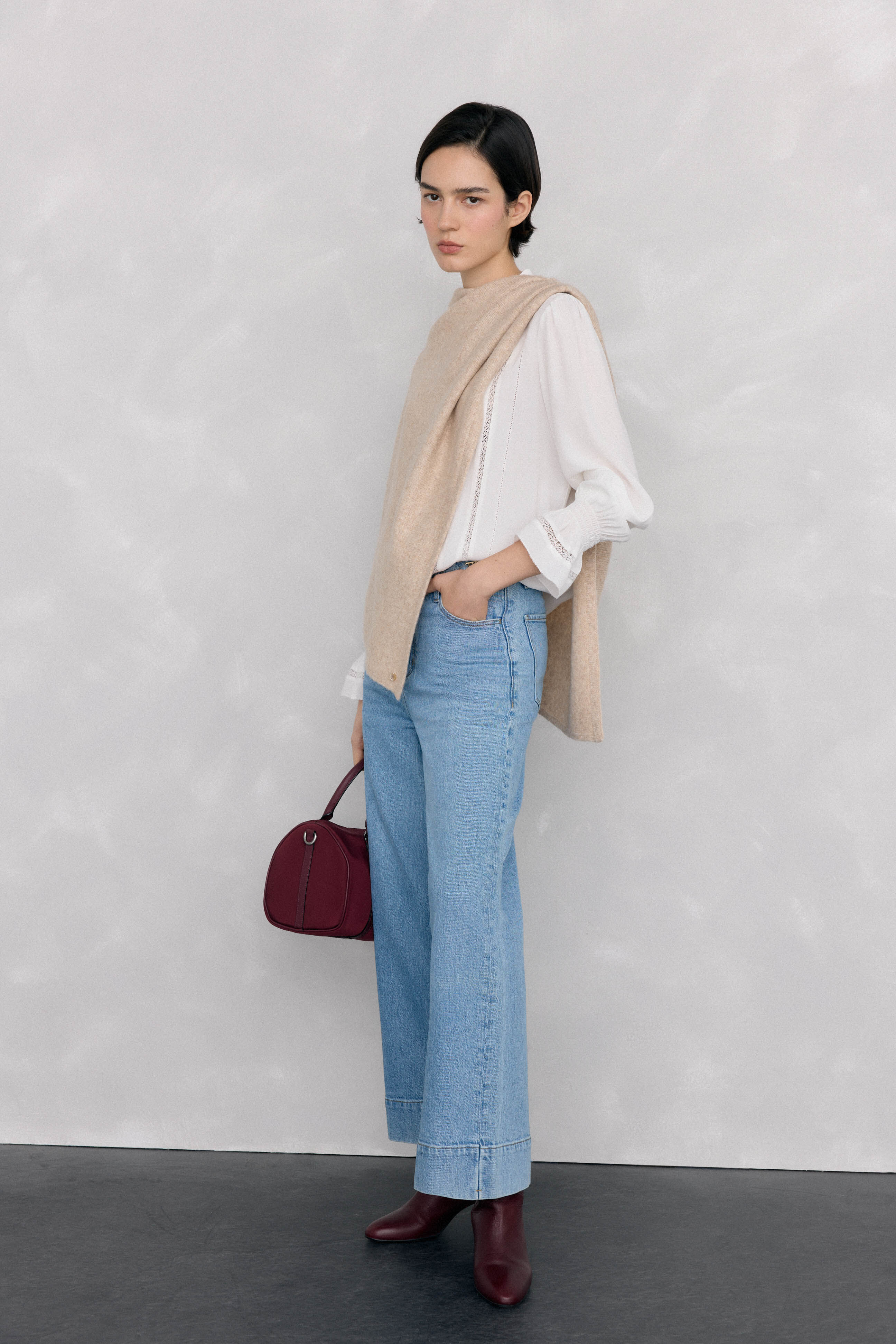 Pedro del Hierro Blusa gasa puntillas