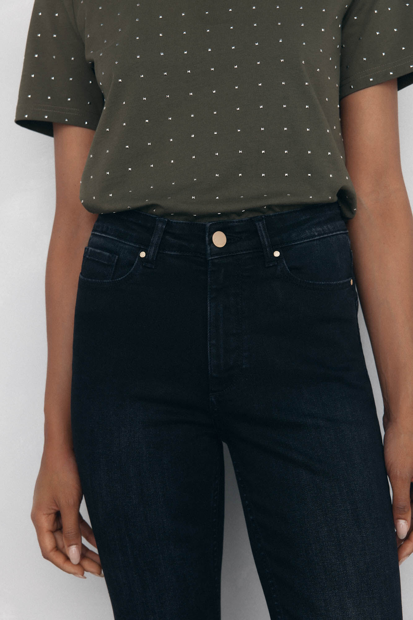 Pedro del Hierro Jeans push up flare cropped Gris