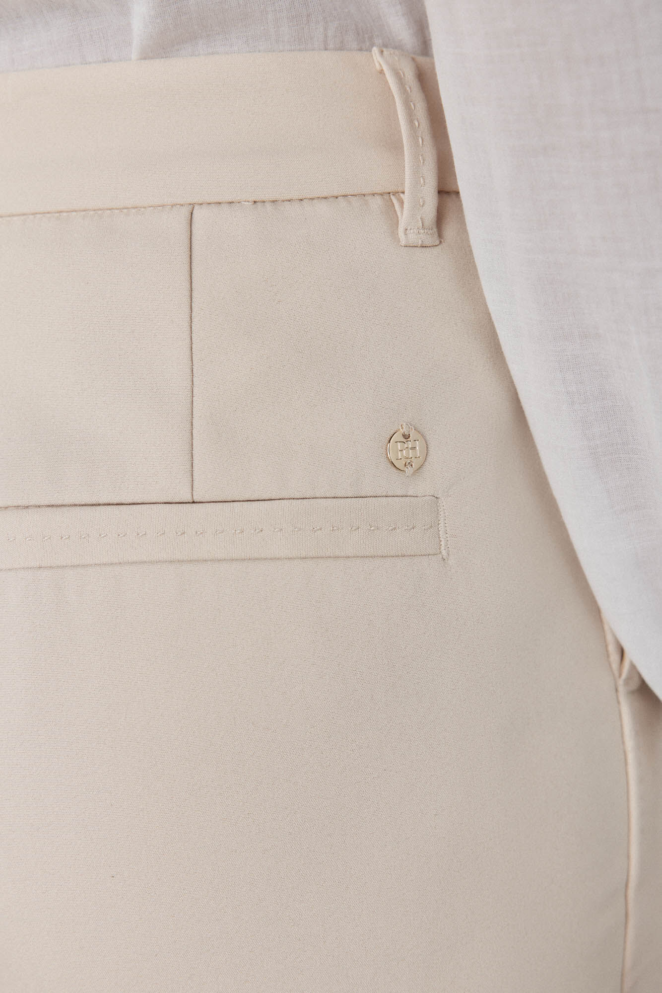 Pedro del Hierro Pantalones straight classic Beige
