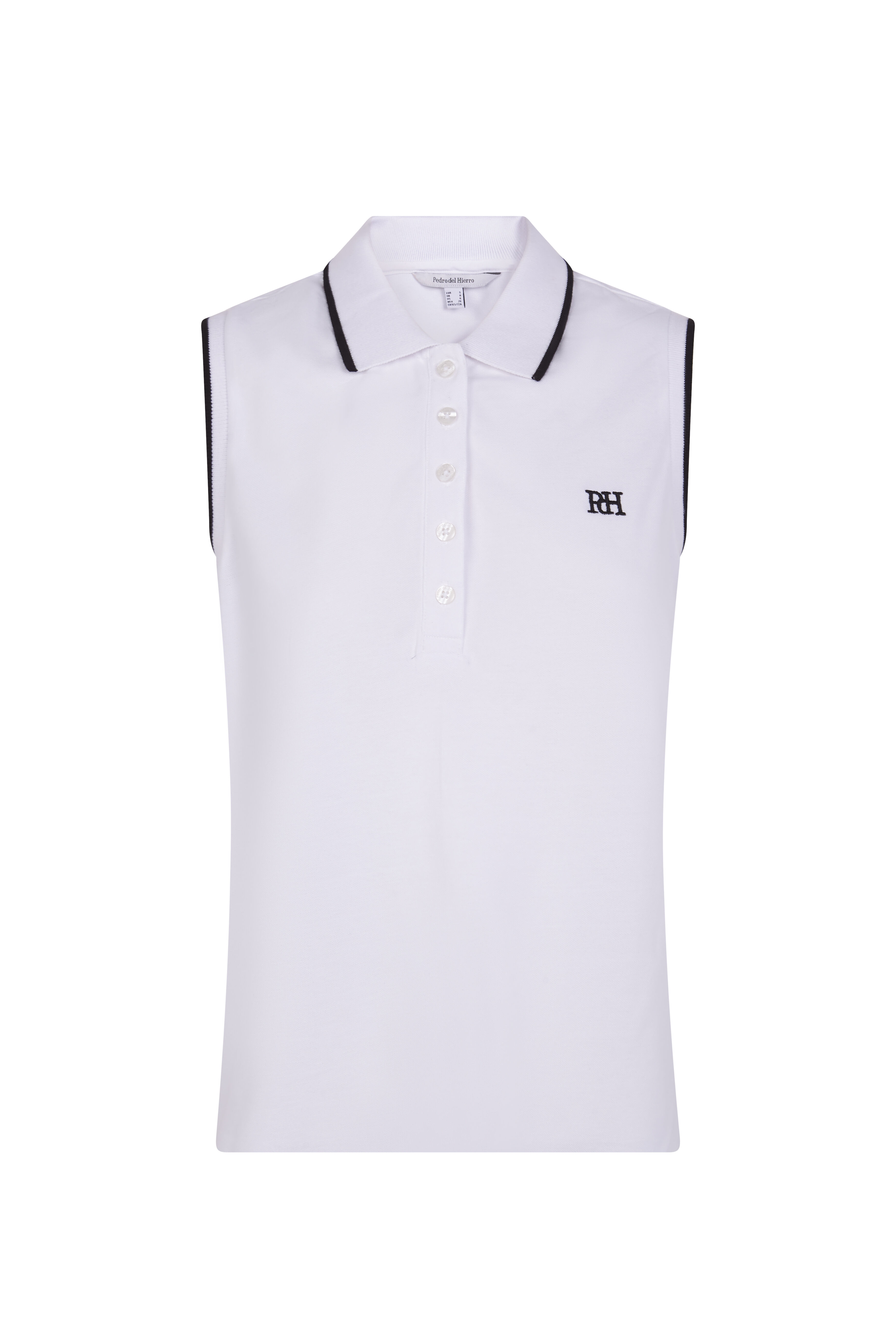Pedro del Hierro Polo sin mangas contrastes Blanco