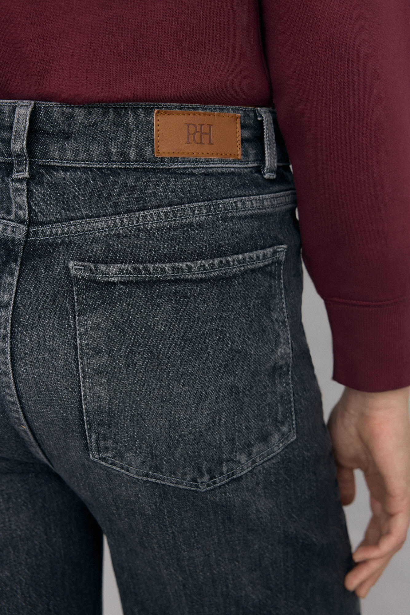 Pedro del Hierro Jeans wide leg basic Gris