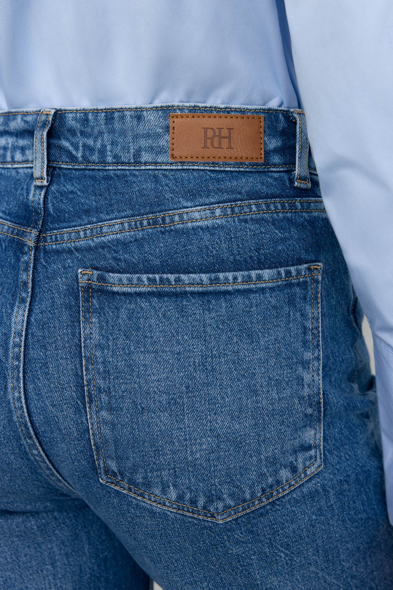 Pedro del Hierro Jeans wide leg b&aacute;sicos Azul