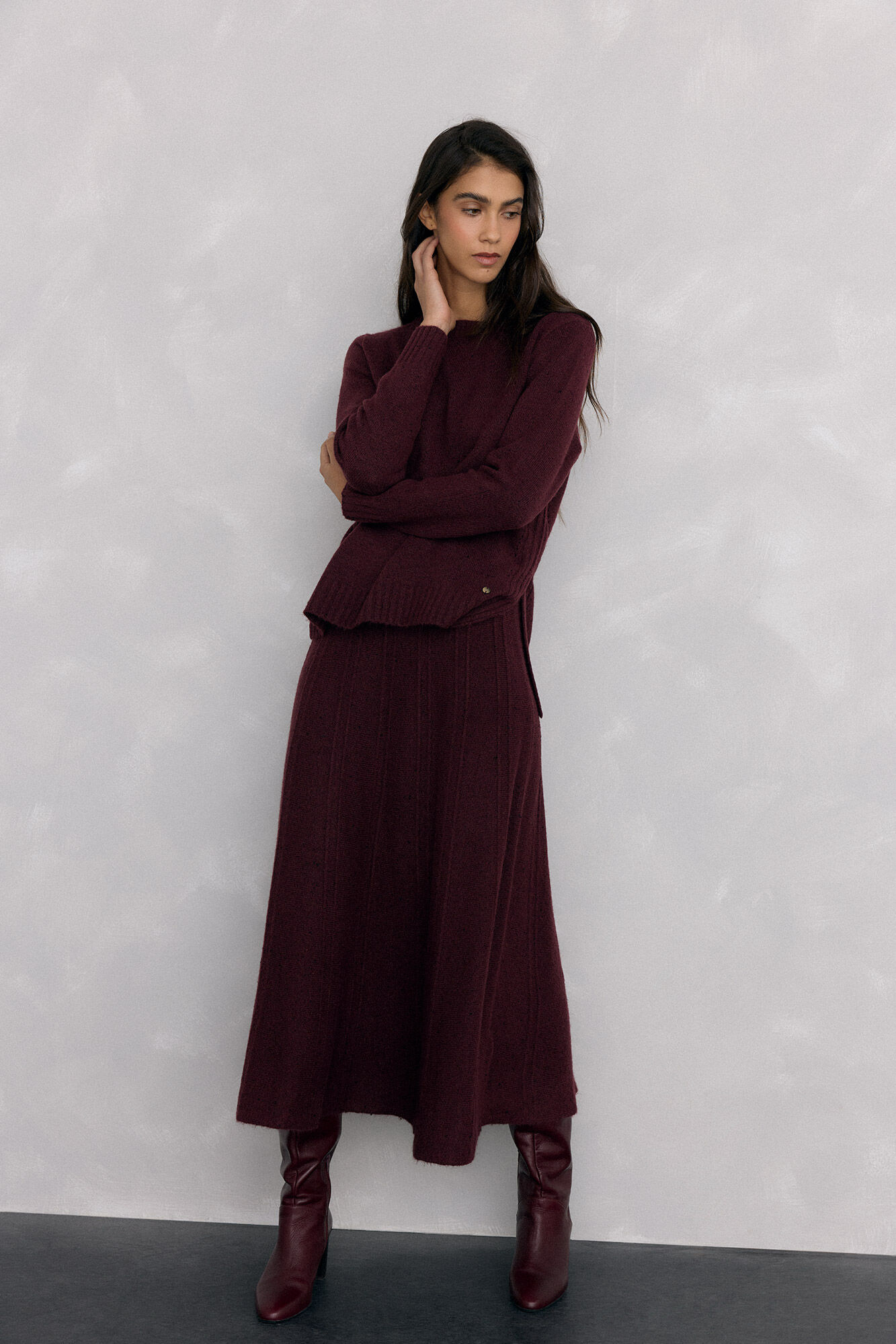 Pedro del Hierro Falda de punto jaspeada