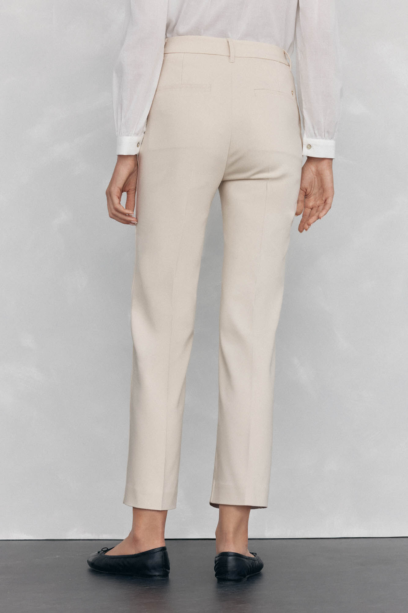 Pedro del Hierro Pantalones straight classic Beige
