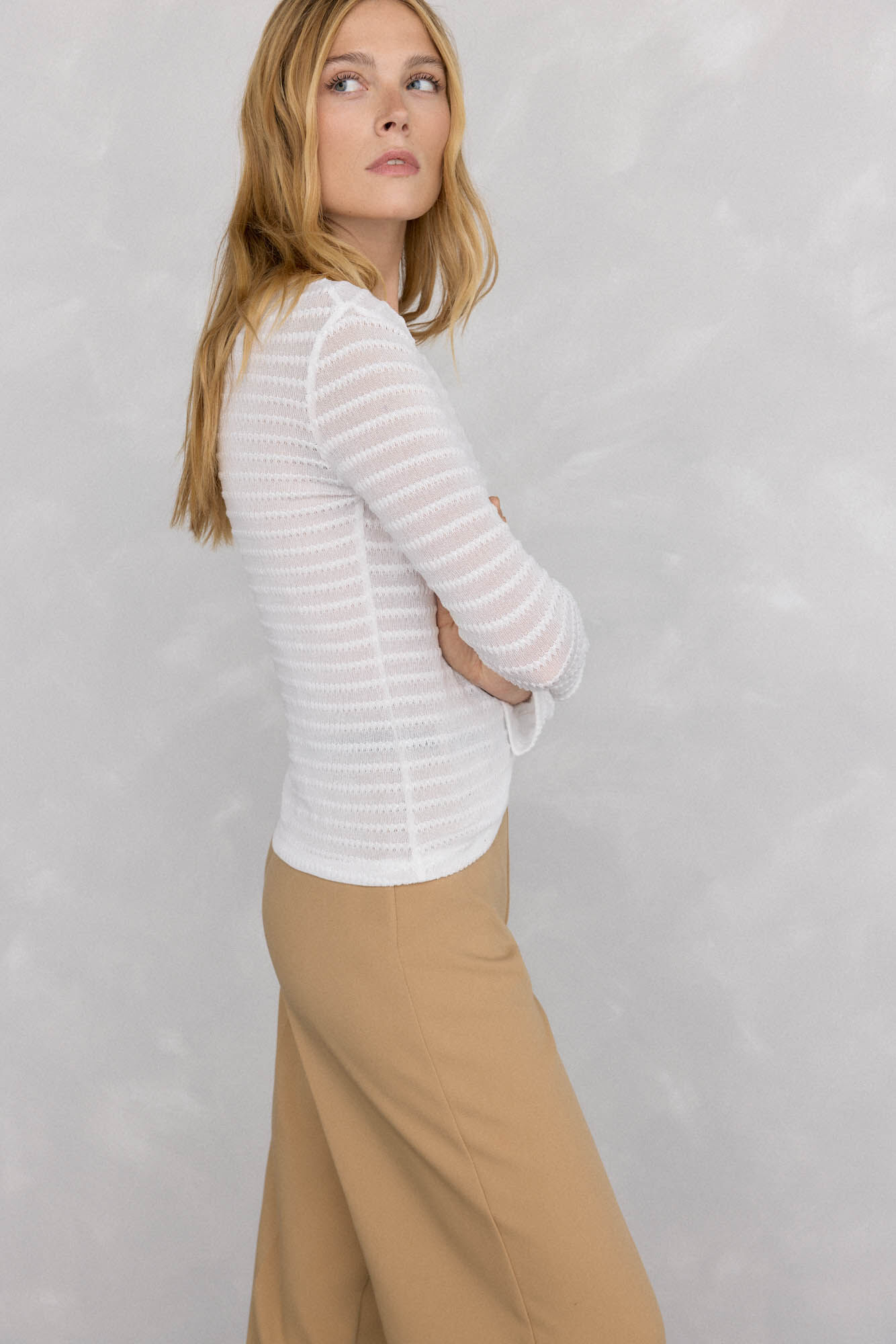 Pedro del Hierro Playera fruncida de estructura Blanco