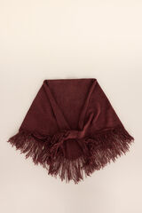 Pedro del Hierro Chal triangular con flecos Burdeos