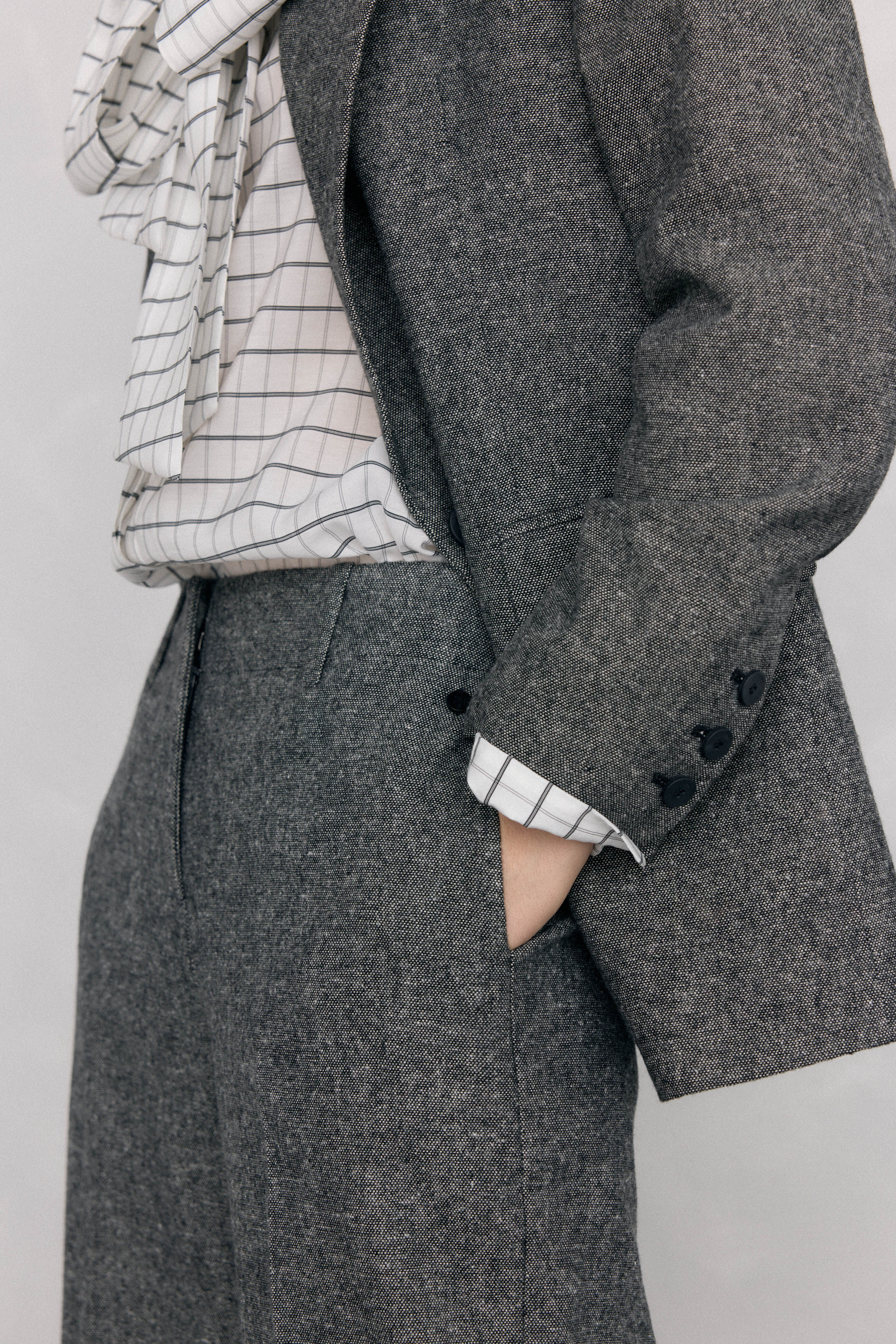 Pedro del Hierro Pantal&oacute;n recto de cheviot Gris