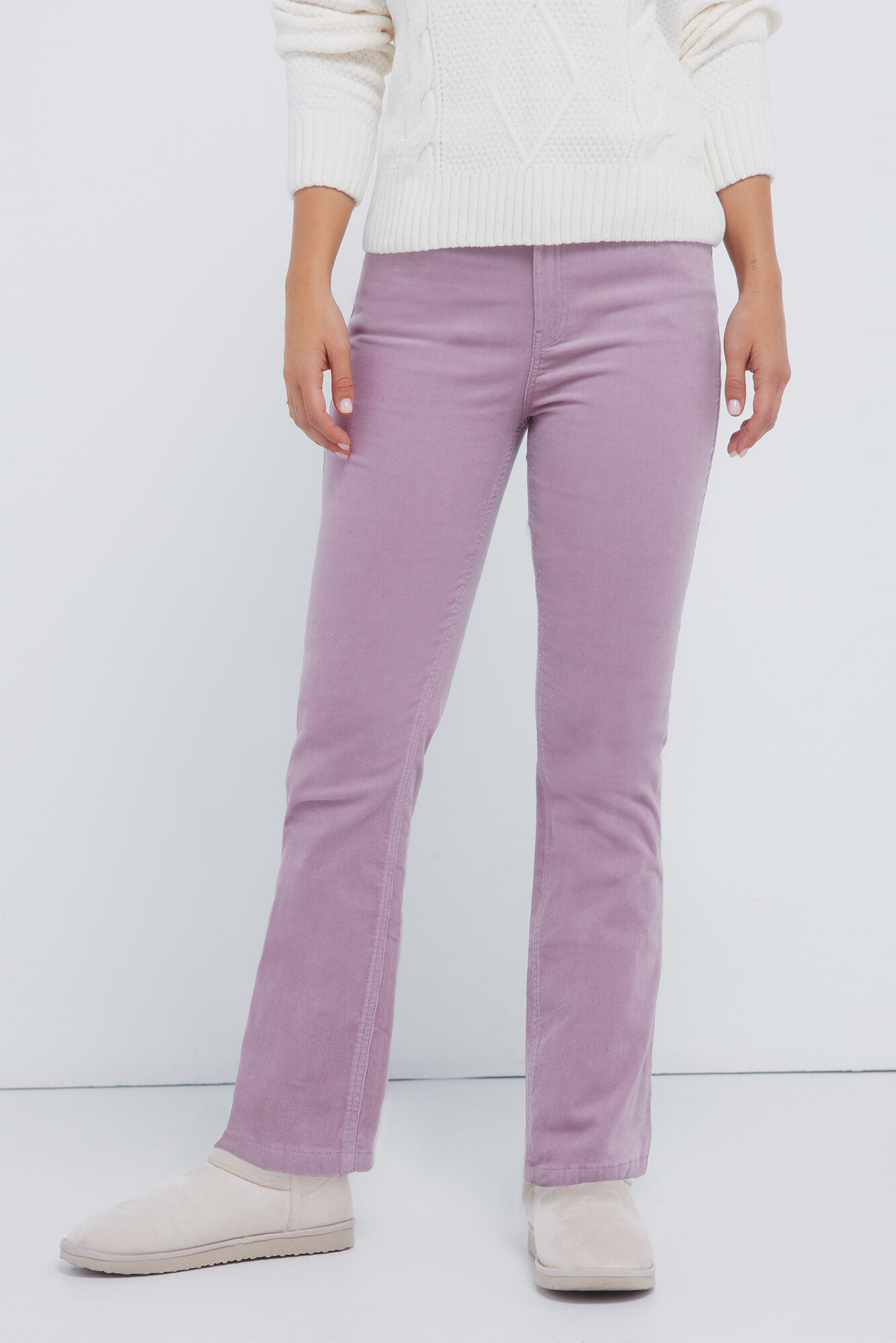 Springfield Pantalones acampanados de pana morado/lila