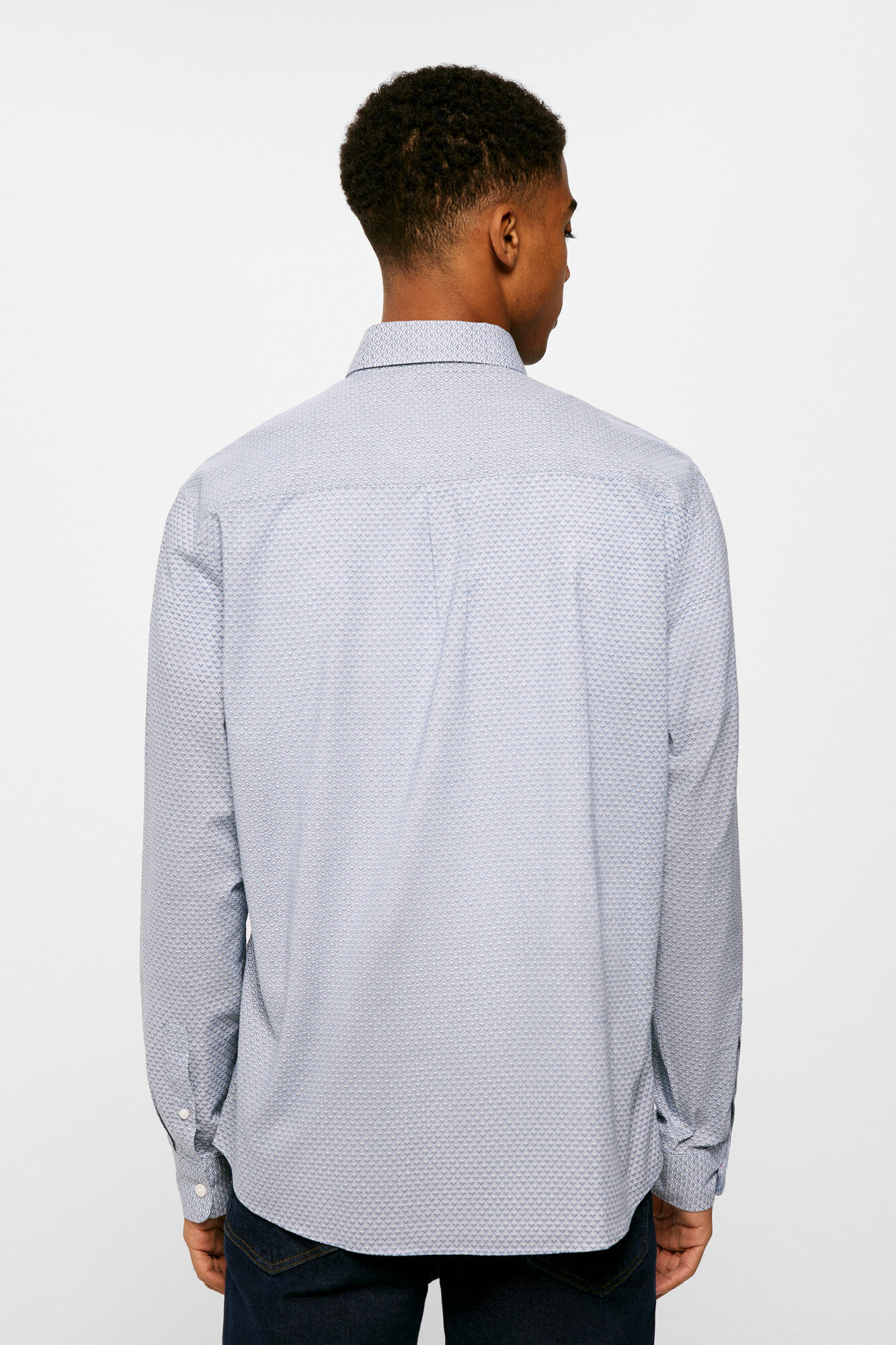 Springfield Camisa ligera estampada azulado