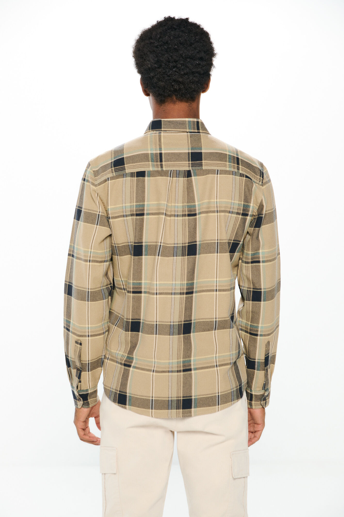Springfield Camisa cuadros beige