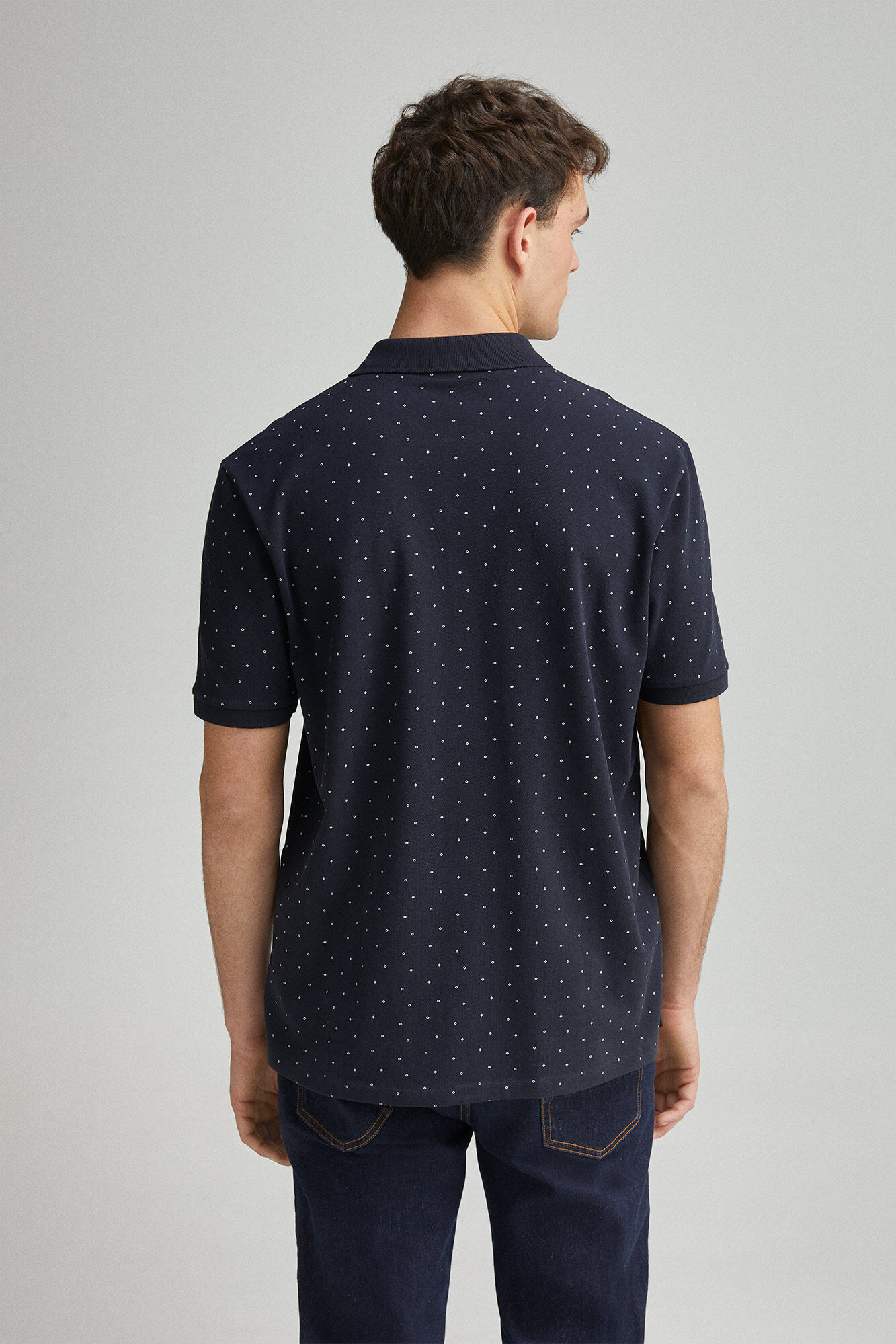 Springfield Polo piqu&eacute; estampado all over regular fit marino