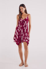Springfield Vestido corto picos estampado p&uacute;rpura